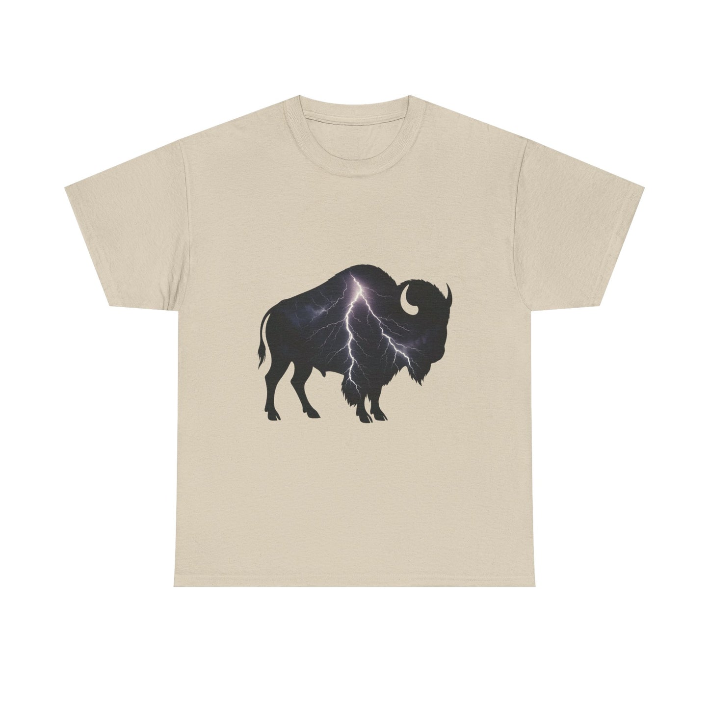 Lightning Bison T-Shirt – Oklahoma City Thunder-Inspired Tee, Electric Bison Graphic Shirt, OKC Basketball Fan Apparel