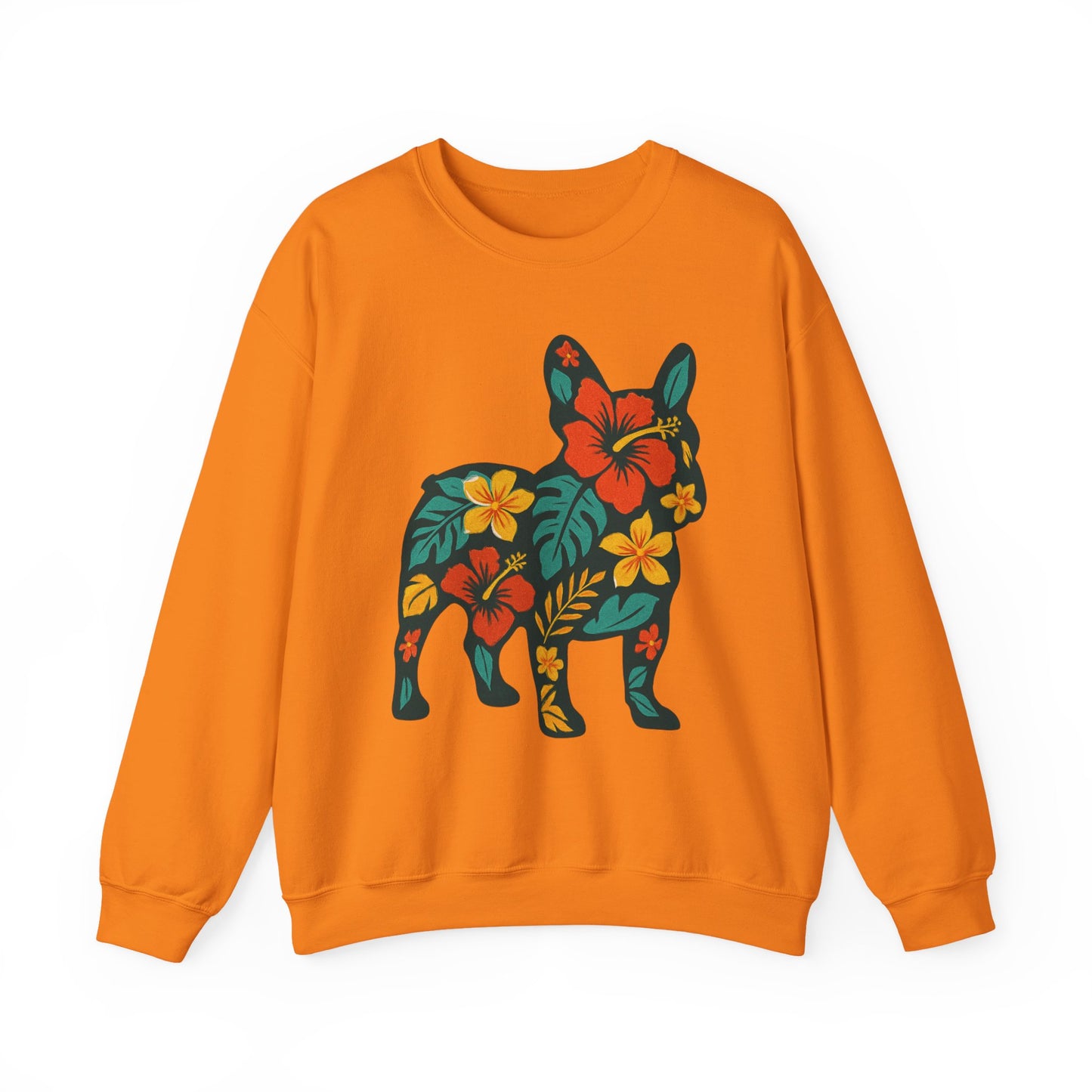 Hawaiian French Bulldog Sweatshirt | Tropical Floral Frenchie Sweater | Summer Dog Lover Gift | Cute Floral Frenchie Pullover