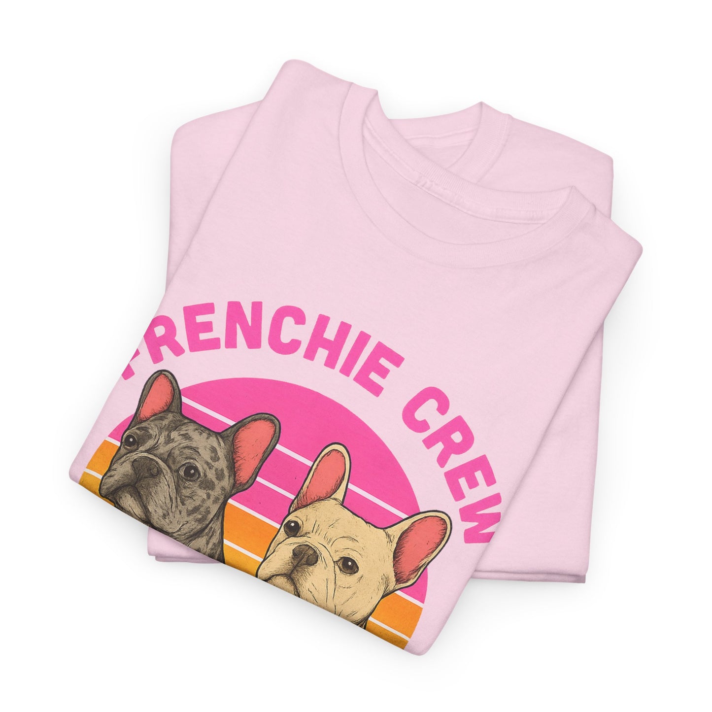 Frenchie Crew T-Shirt | Retro French Bulldog Tee | Merle & Cream Frenchie Dog Lover Shirt | Cute Gift for Frenchie Moms & Dads