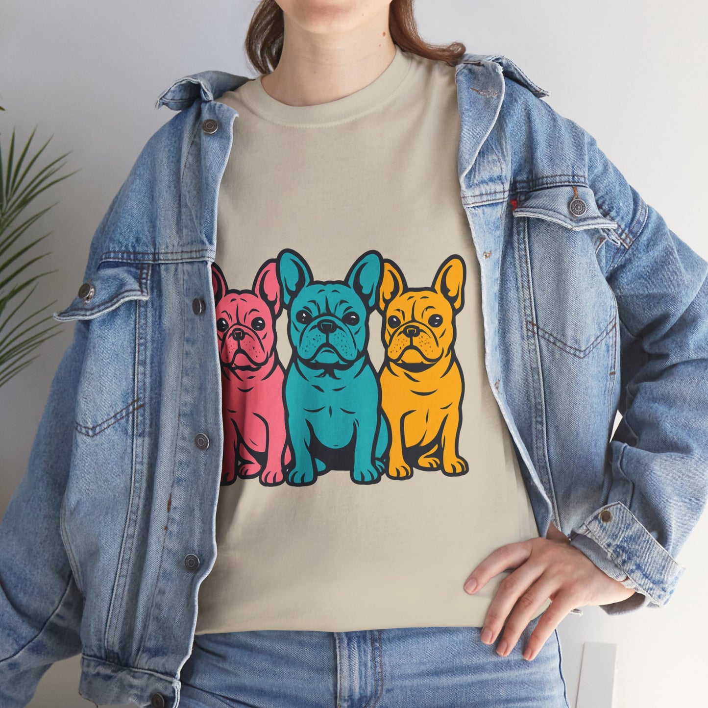 Pop Art French Bulldog T-Shirt | Colorful Frenchie Graphic Tee | Retro Dog Lover Shirt | Bright 80s Style Pet Gift | Fun Unisex Dog Mom Shirt