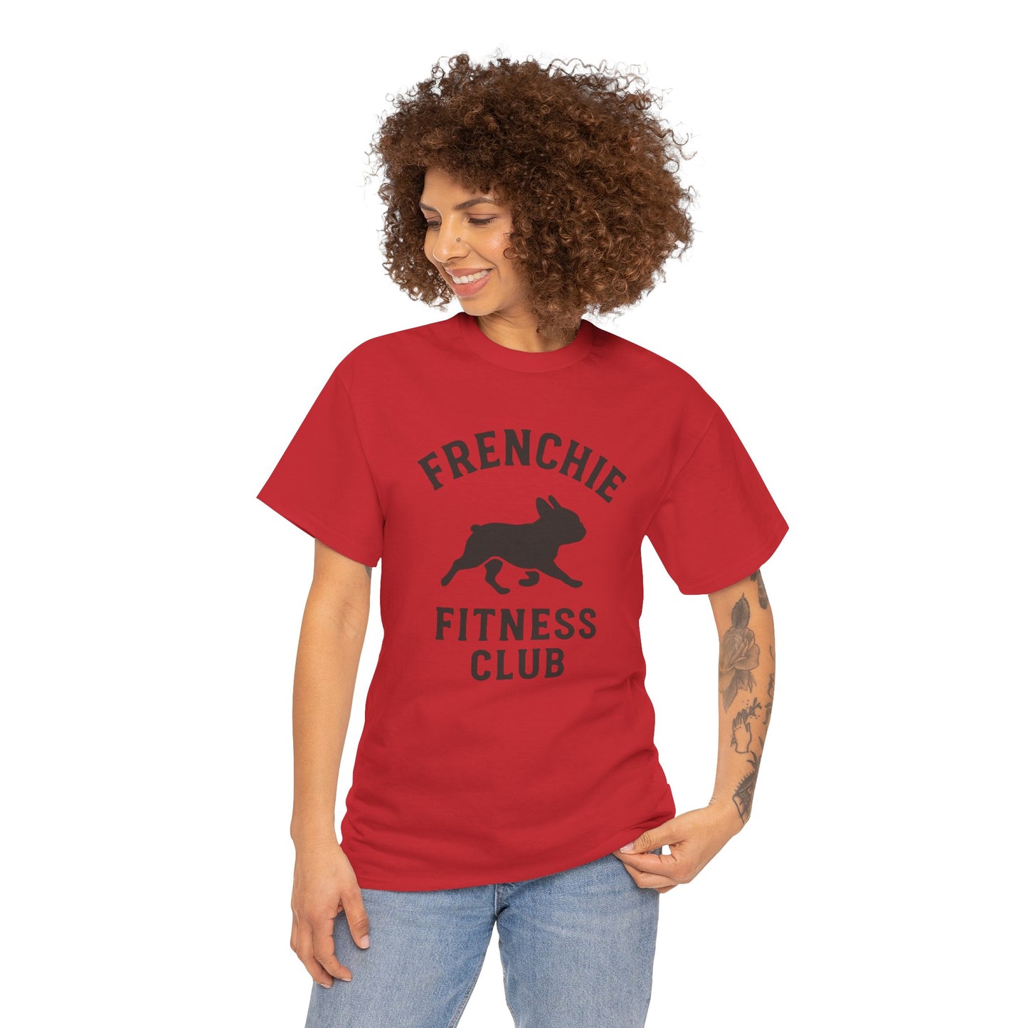 Frenchie Fitness Club T-Shirt | Funny French Bulldog Gym Tee | Dog Lover Workout Shirt | Frenchie Mom Gift | Cute Fitness Dog Graphic Tee