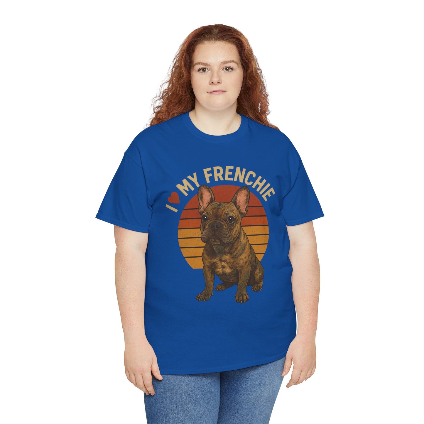 I Love My Frenchie T-Shirt | Brindle French Bulldog Retro Tee | Vintage Dog Lover Shirt | Frenchie Mom & Dad Gift