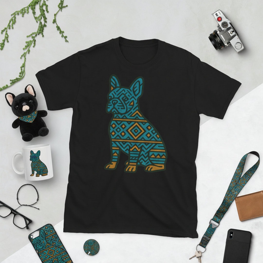 Aztec Frenchie Short-Sleeve Unisex T-Shirt