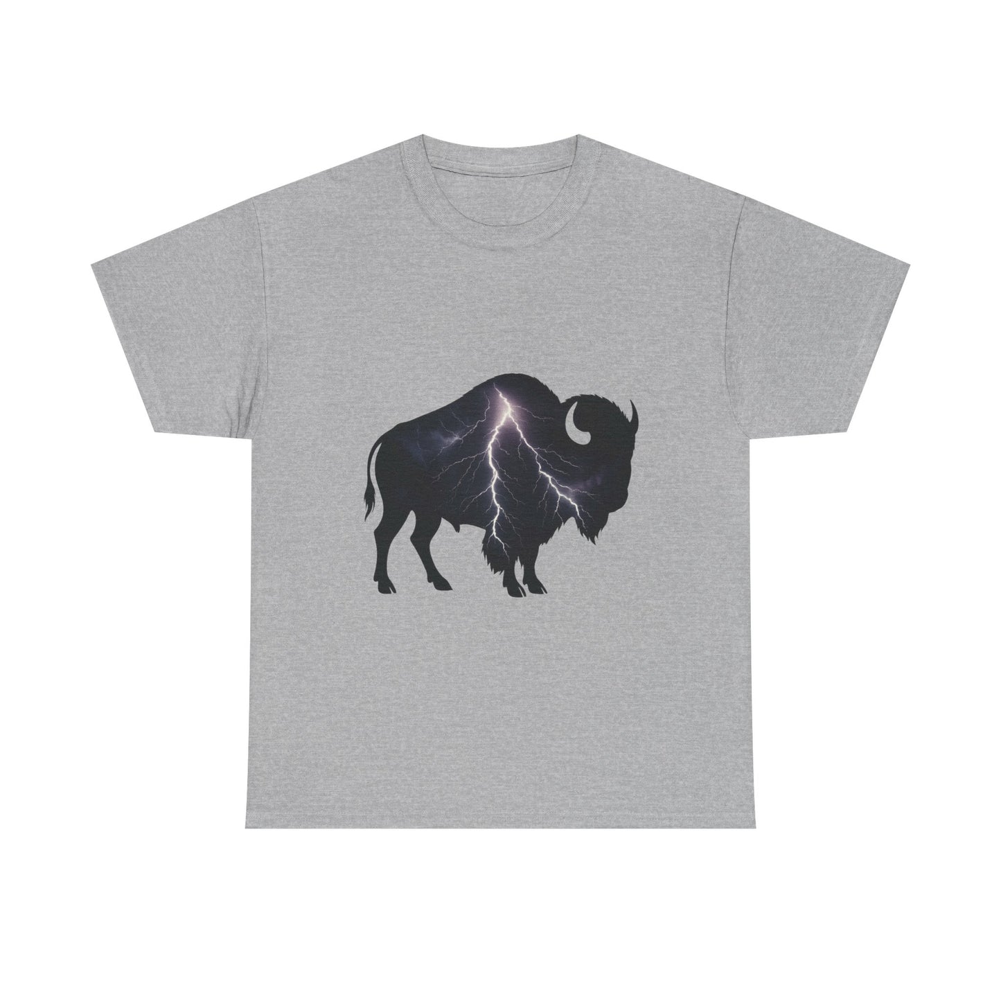 Lightning Bison T-Shirt – Oklahoma City Thunder-Inspired Tee, Electric Bison Graphic Shirt, OKC Basketball Fan Apparel