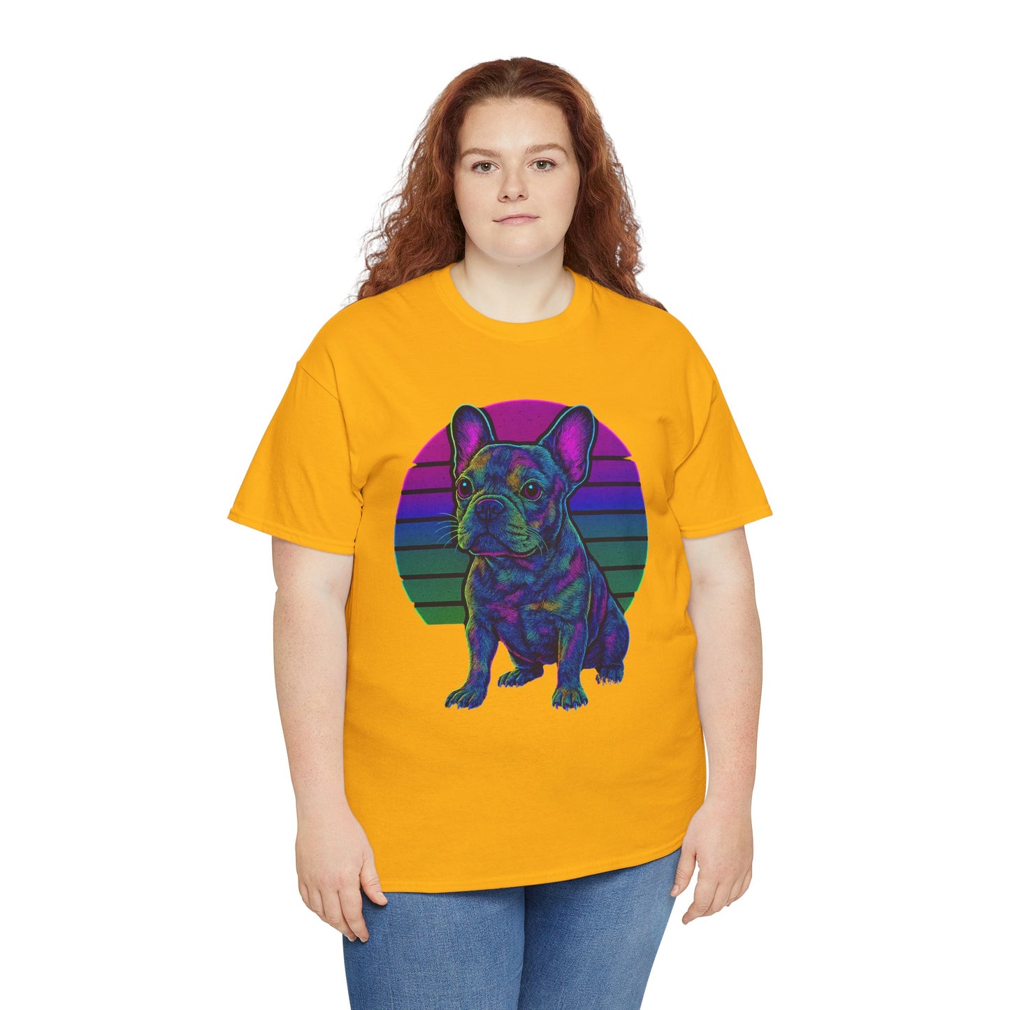 Neon French Bulldog T-Shirt | Retro 80s Frenchie Tee | Colorful Dog Lover Shirt | Electric Frenchie Gift for Men & Women