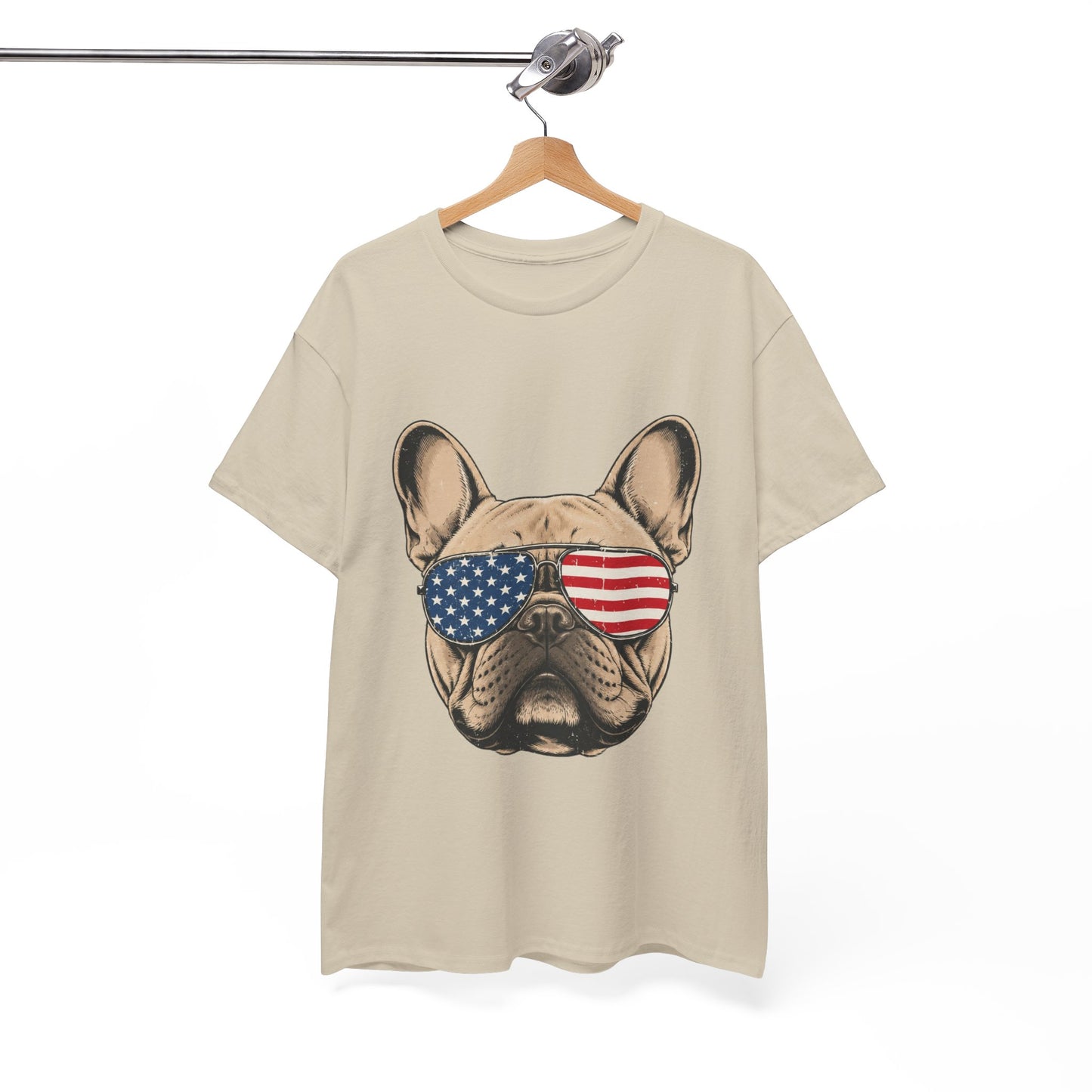 Patriotic French Bulldog Shirt, American Flag Sunglasses Frenchie Tee, Fourth of July Dog Lover Shirt, USA French Bulldog Gift