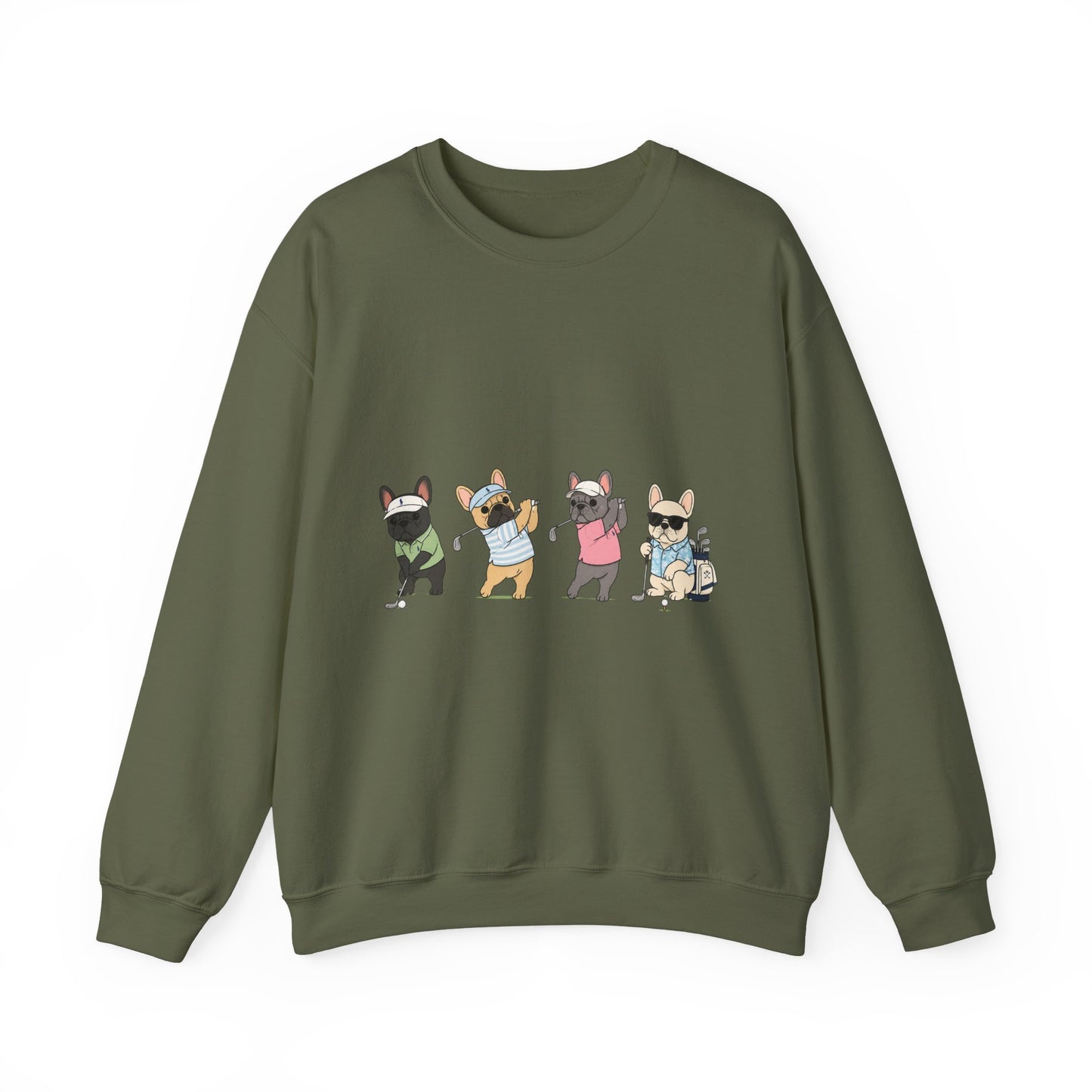 Frenchie Golf Sweatshirt, French Bulldog Golf Crewneck, Funny Golf Dog Sweatshirt, Golf Lover Gift, Country Club Frenchie Pullover