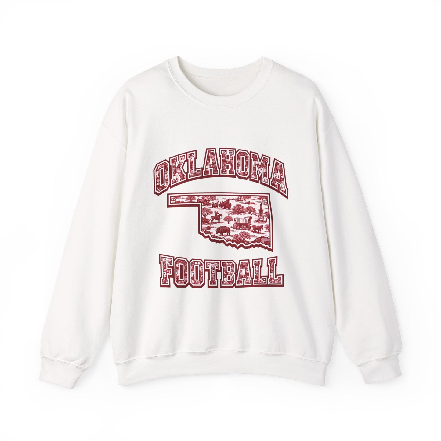 Oklahoma Football Sweatshirt, Oklahoma State Toile Crewneck, Crimson Game Day Sweatshirt, Oklahoma Fan Gift, Vintage Football Crewneck, sooner