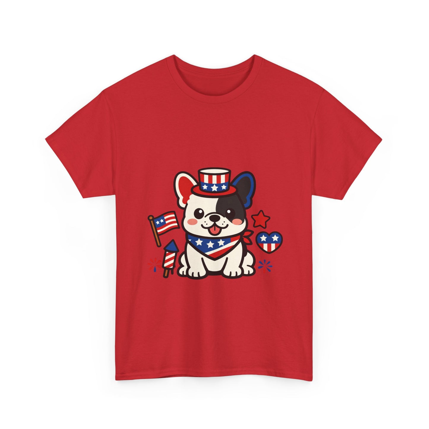 Cute Patriotic French Bulldog Shirt, Kawaii frenchie Fourth of July Tee, American Flag Puppy Shirt, USA Dog Lover Gift, Patriotic Frenchie