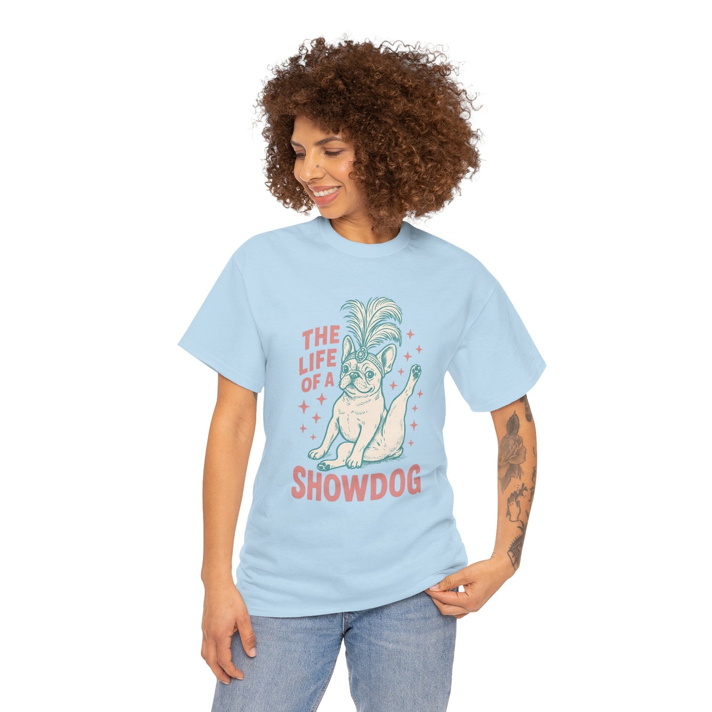 The Life of a Showdog Frenchie T-Shirt – Funny Retro French Bulldog Tee, Vintage Dog Lover Shirt, Cute Pet Parent Gift