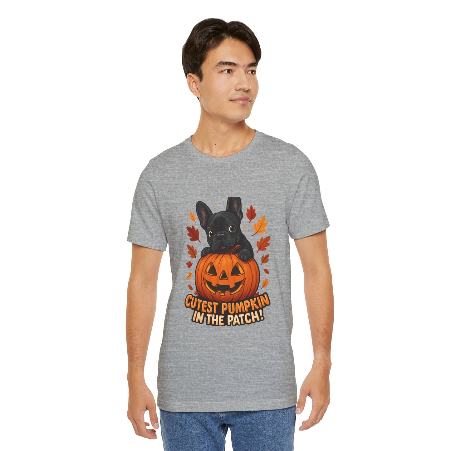 Cutest Pumpkin in the Patch Frenchie T-Shirt | Halloween Dog Lover Tee | Fall French Bulldog Shirt | Cute Pumpkin Patch Graphic Tee