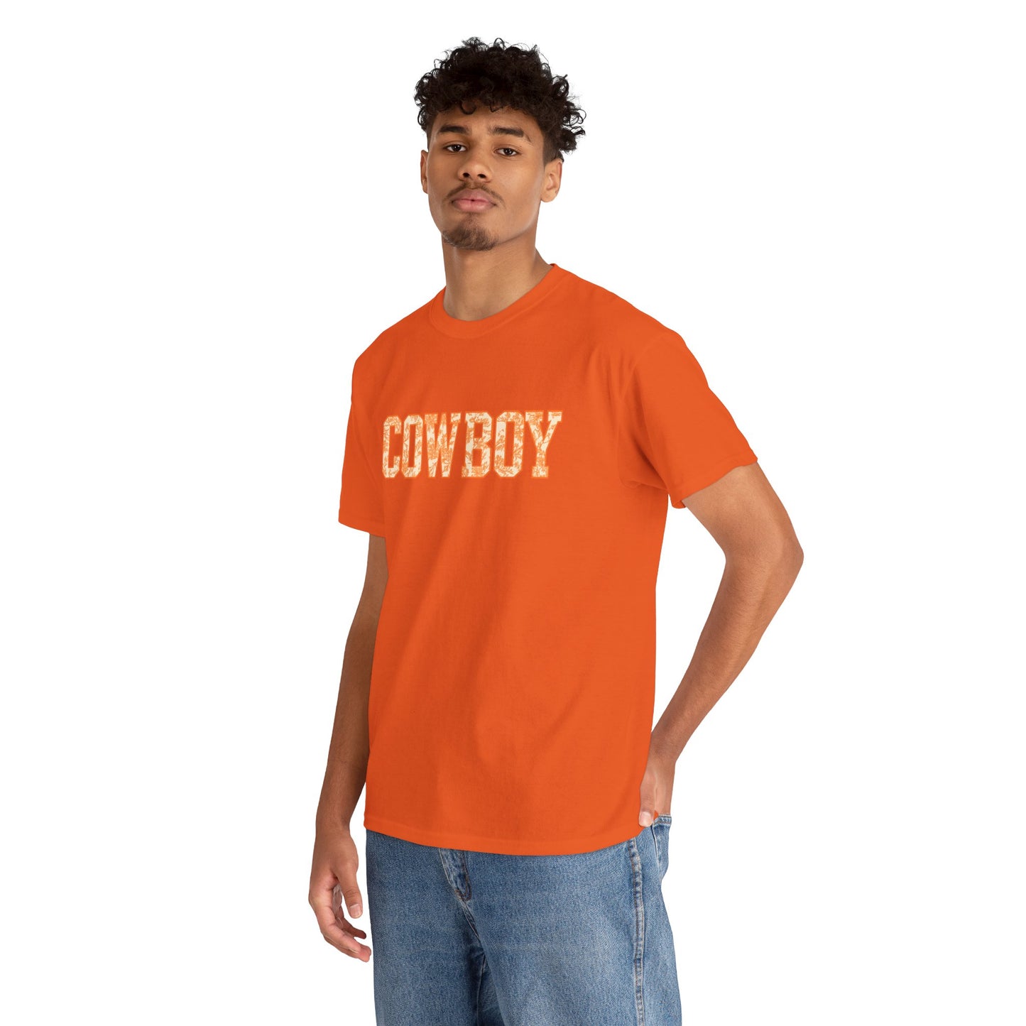 Cowboy Shirt | Western Graphic Tee | Orange Cowboy Typography Shirt | Oklahoma Football Tee | Country Style Cowboy Fan Gift
