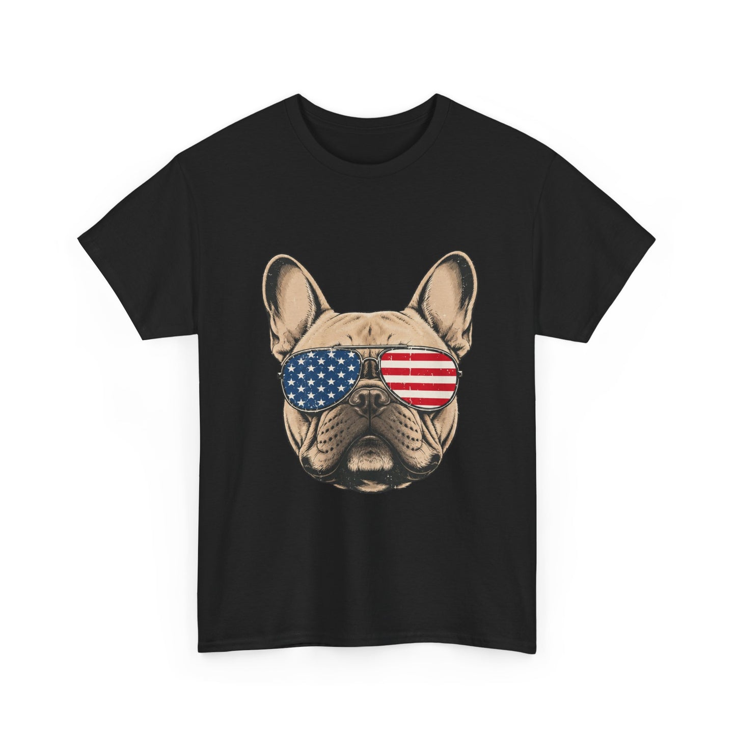 Patriotic French Bulldog Shirt, American Flag Sunglasses Frenchie Tee, Fourth of July Dog Lover Shirt, USA French Bulldog Gift
