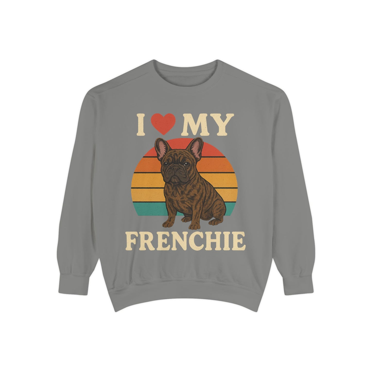 Retro Brindle French Bulldog Pullover | Vintage Frenchie Sweatshirt | Cute Dog Lover Gift | Unisex Cozy French Bulldog Sweater