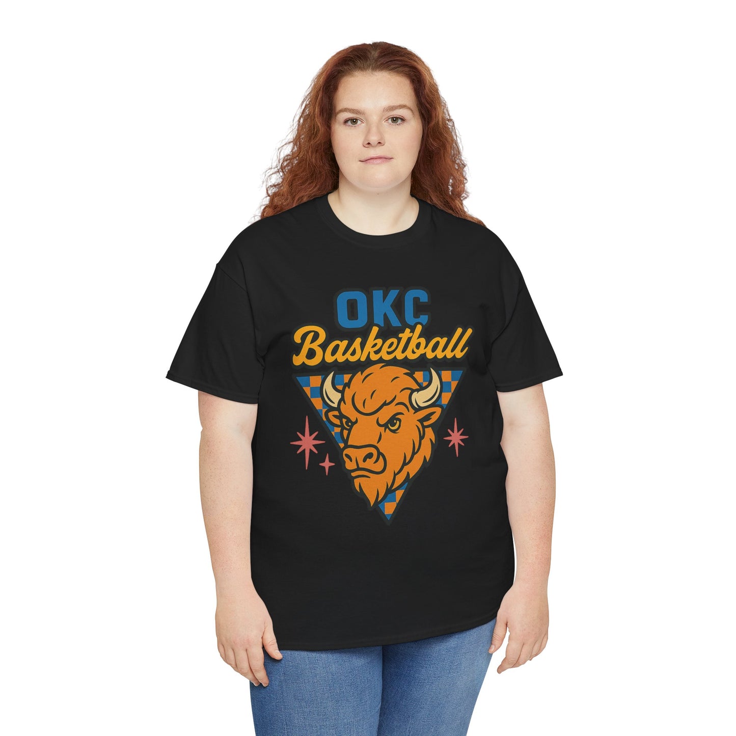 OKC Basketball Bison T-Shirt | Oklahoma City Retro Basketball Tee | Thunder Style Shirt | OKC Fan Gift | Vintage Sports Graphic