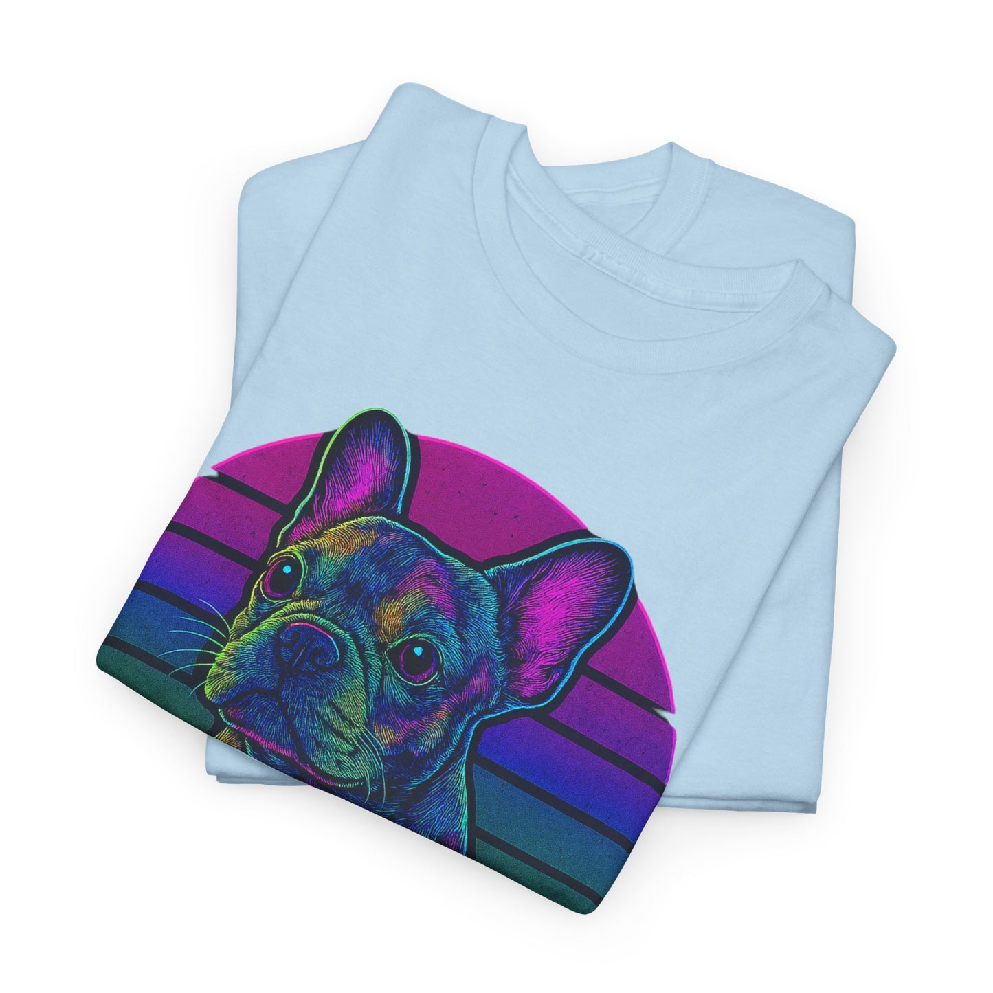 Neon French Bulldog T-Shirt | Retro 80s Frenchie Tee | Colorful Dog Lover Shirt | Electric Frenchie Gift for Men & Women