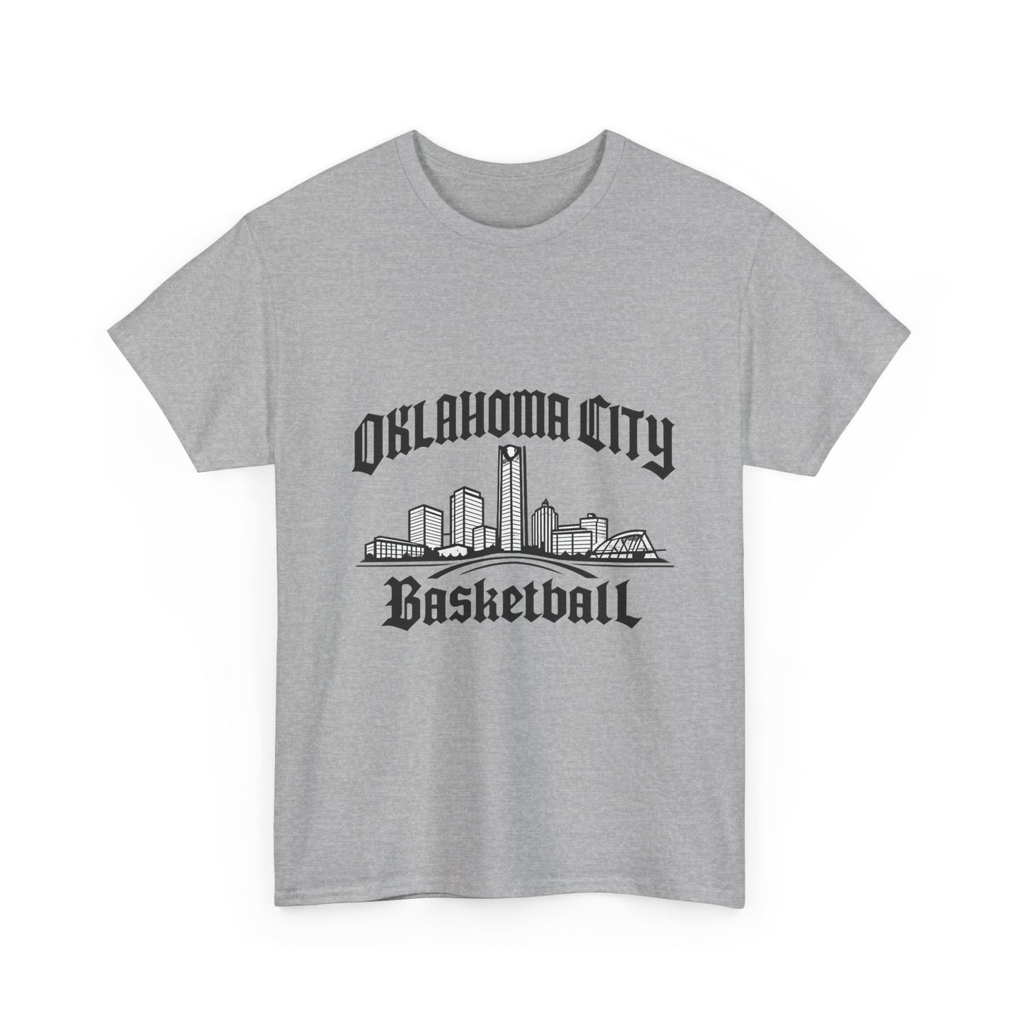 Oklahoma City Basketball Shirt, OKC Skyline Tee, Oklahoma Basketball Fan Shirt, thunder Sports Shirt, Orange Basketball Graphic Tee