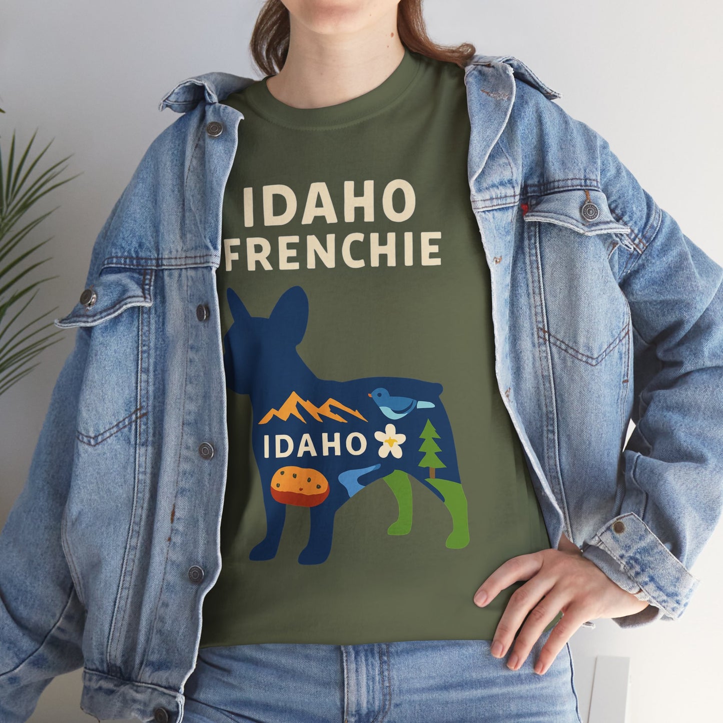 Idaho Frenchie T-Shirt | Idaho Dog Lover Tee | French Bulldog State Shirt | Idaho Gift for Frenchie Owners | Cute Frenchie Graphic Tee