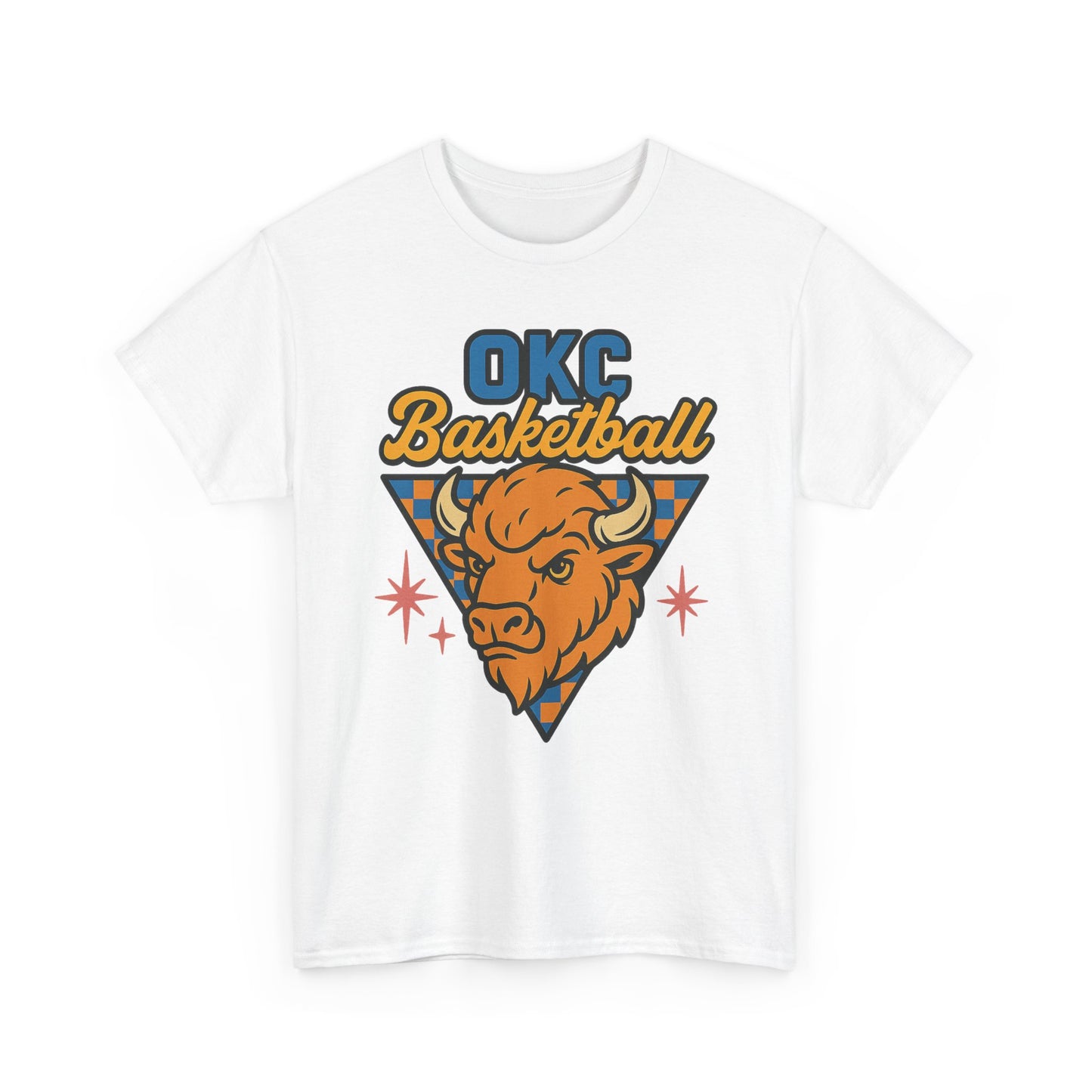 OKC Basketball Bison T-Shirt | Oklahoma City Retro Basketball Tee | Thunder Style Shirt | OKC Fan Gift | Vintage Sports Graphic