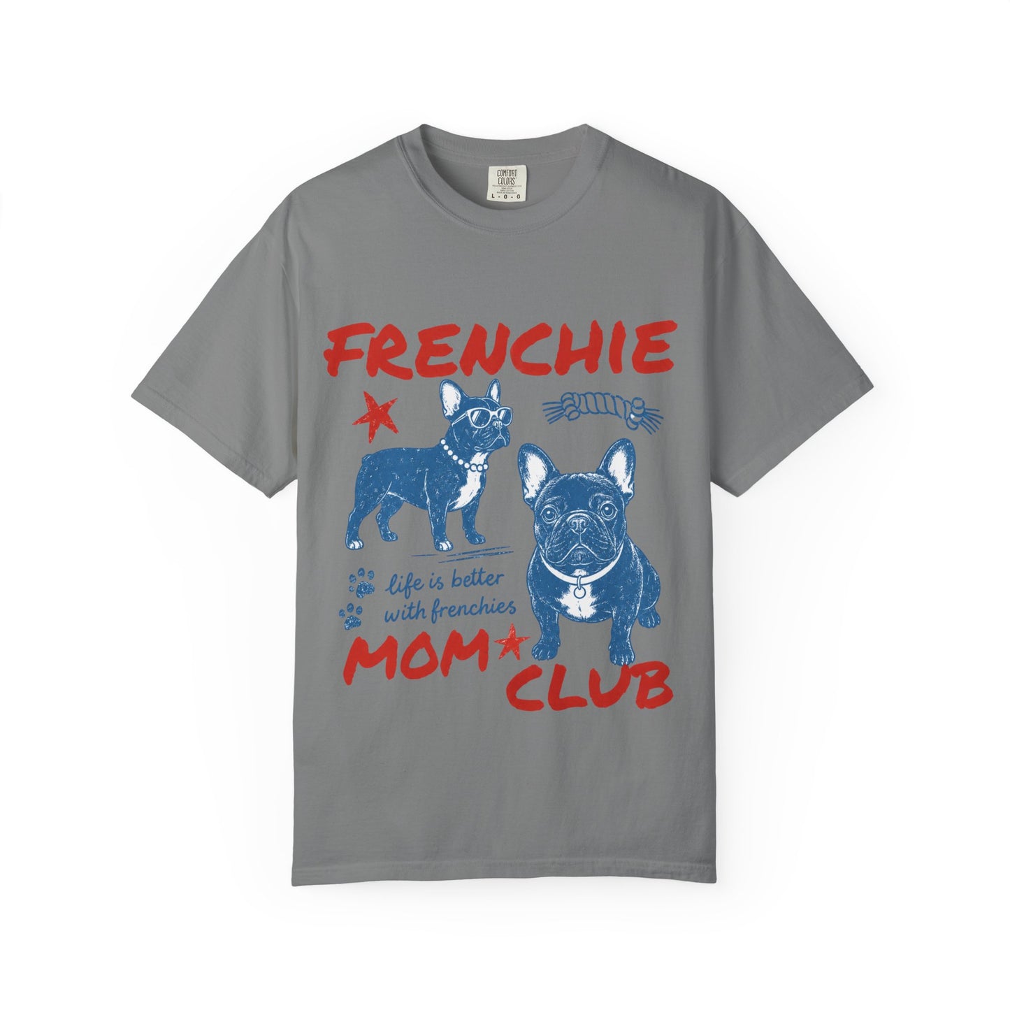 Frenchie Mom Club Shirt, French Bulldog Mom Tee, Frenchie Mama Shirt, Dog Mom Gift, Vintage French Bulldog Graphic Tee, Frenchie Lover Shirt
