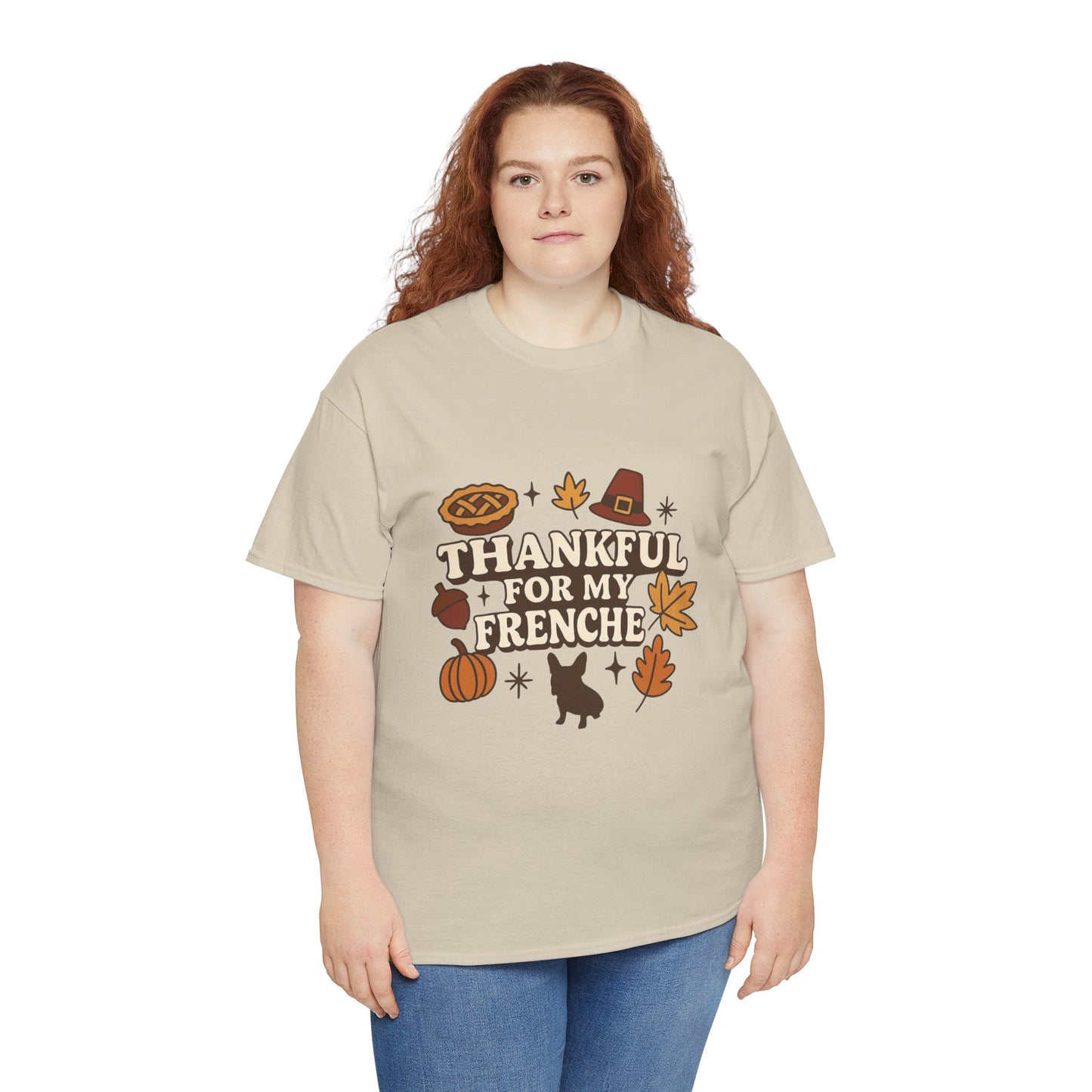 Thankful for My Frenchie Shirt – Thanksgiving French Bulldog Tee, Fall Dog Lover Gift, Autumn Pet Parent T-Shirt, Cute Pumpkin Pie Graphic