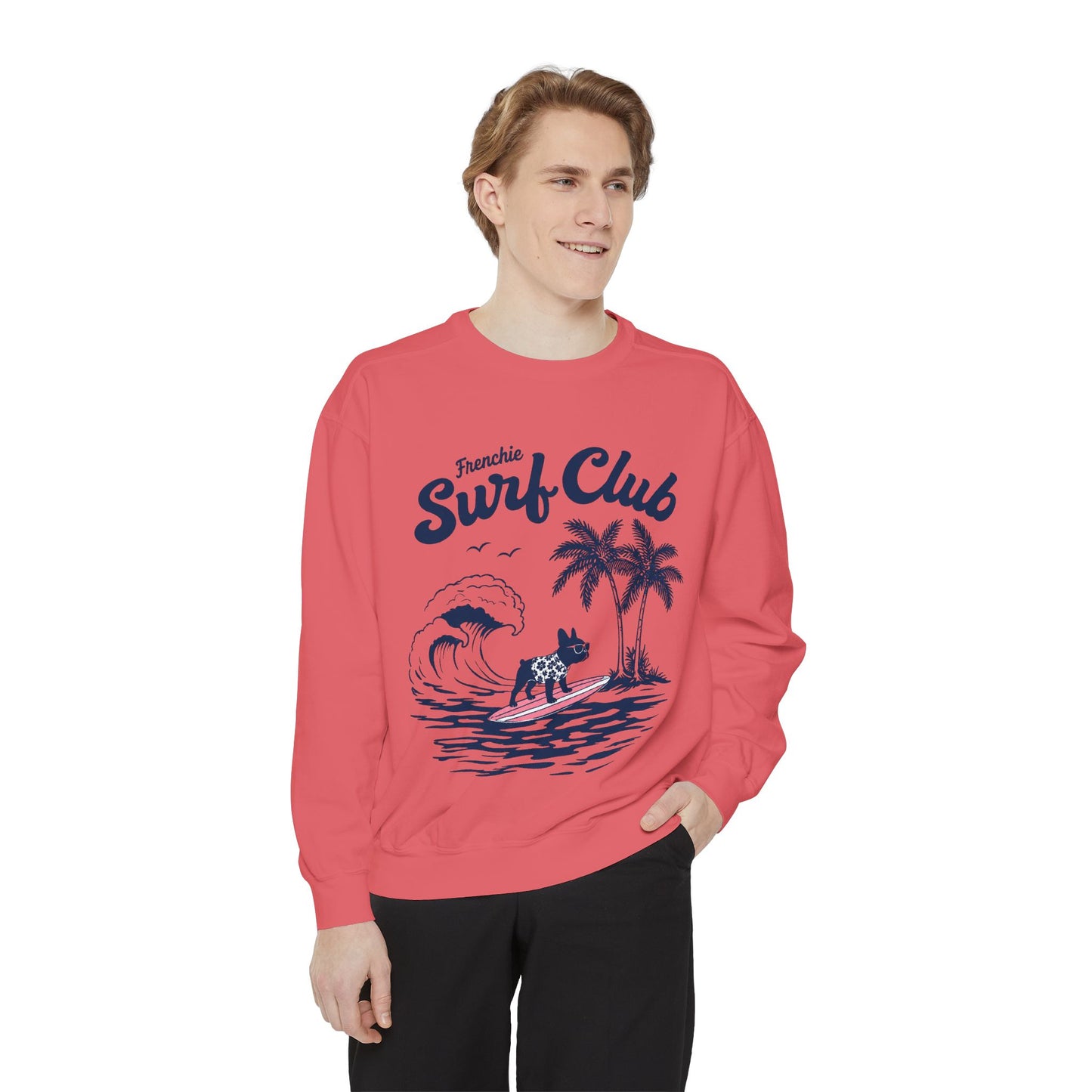 Surf Club Sweatshirt — Frenchie Surfing Graphic Crewneck