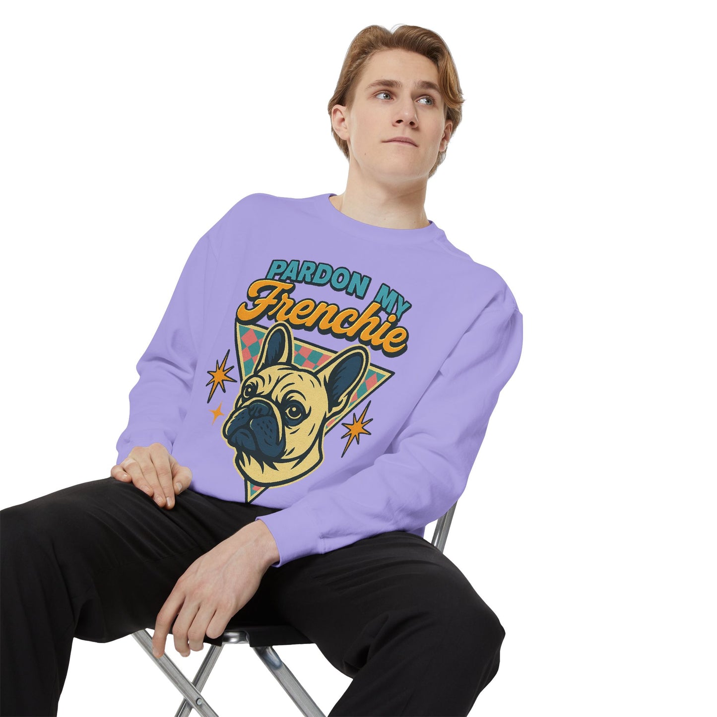 Pardon My Frenchie Sweatshirt | Retro French Bulldog Pullover | Funny Dog Lover Crewneck | Vintage Graphic Frenchie Gift