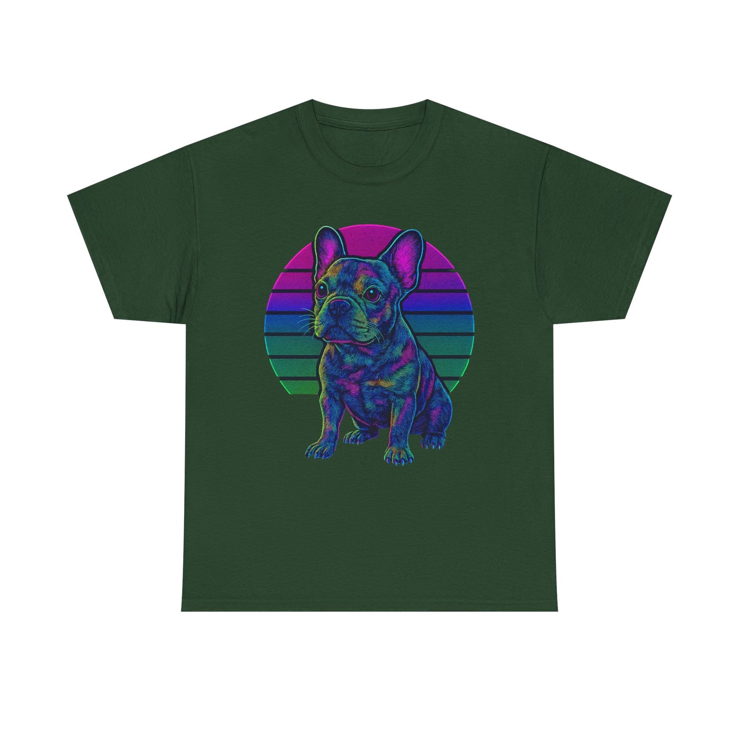 Neon French Bulldog T-Shirt | Retro 80s Frenchie Tee | Colorful Dog Lover Shirt | Electric Frenchie Gift for Men & Women