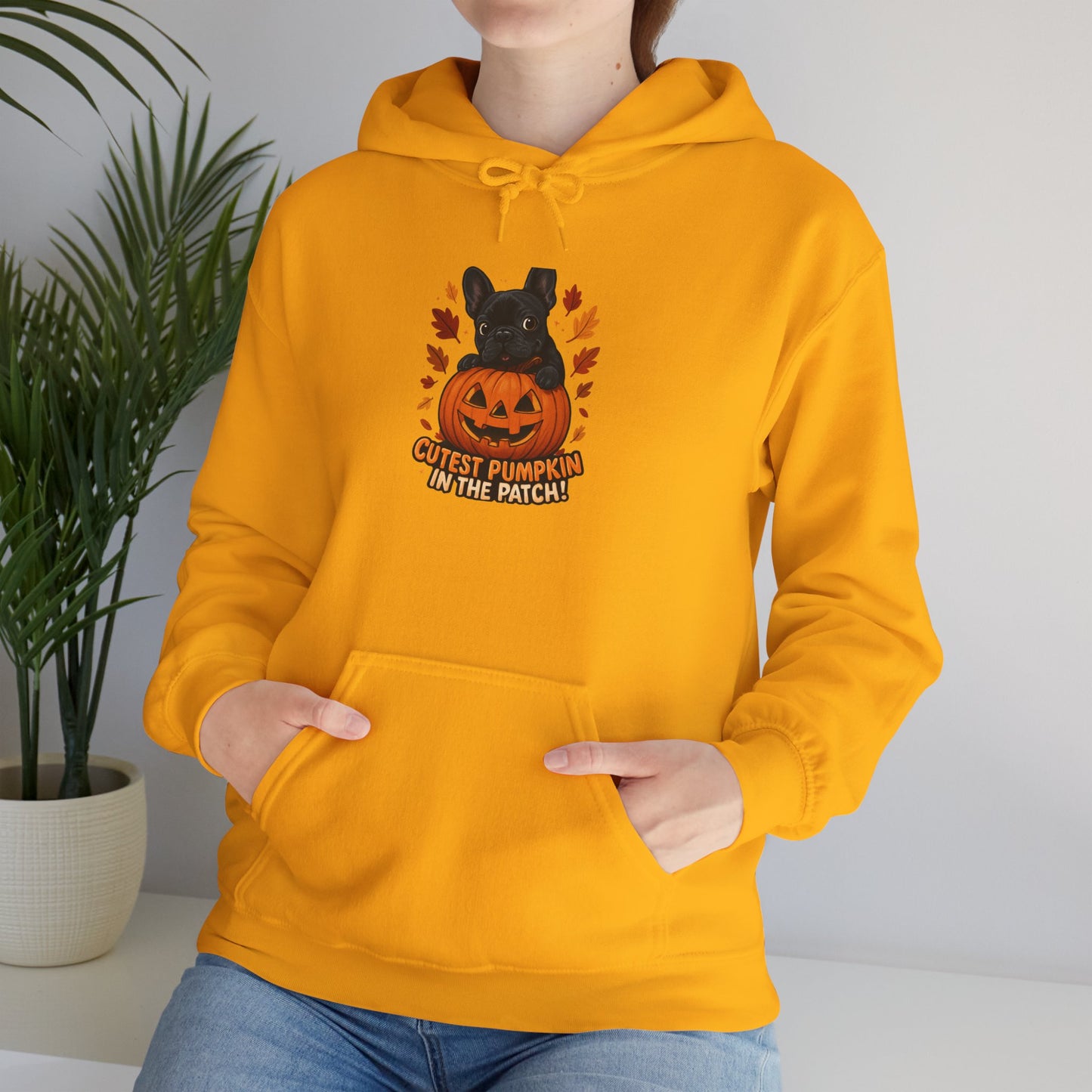 Cutest Pumpkin in the Patch Hoodie | Frenchie Fall Sweatshirt | Halloween Dog Lover Gift | Cozy French Bulldog Pumpkin Patch Hoodie