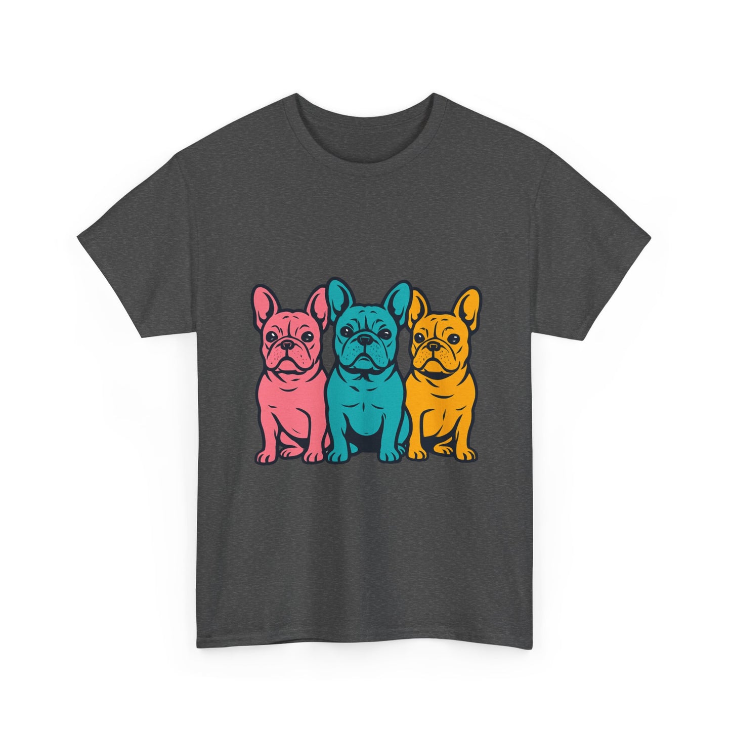 Pop Art French Bulldog T-Shirt | Colorful Frenchie Graphic Tee | Retro Dog Lover Shirt | Bright 80s Style Pet Gift | Fun Unisex Dog Mom Shirt