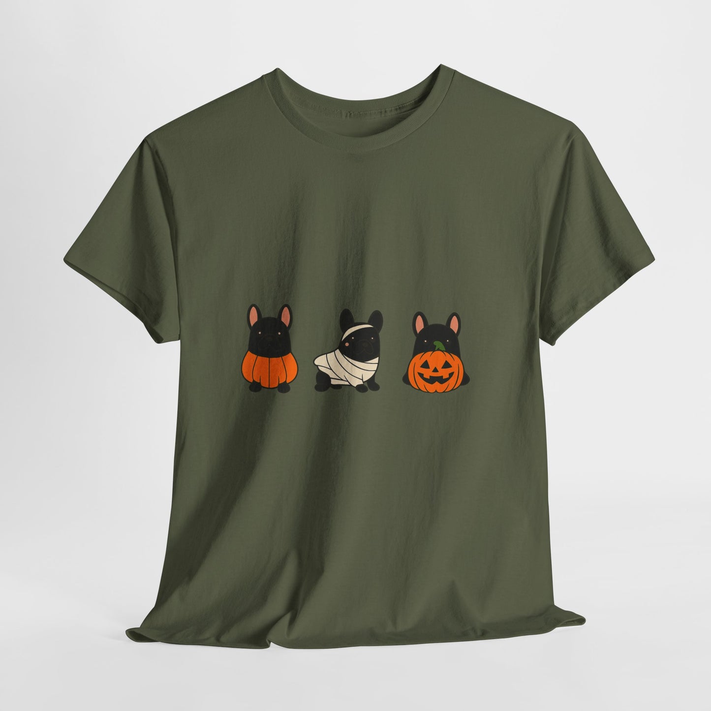 Pumpkin Frenchie T-Shirt | Fall French Bulldog Shirt | Cute Halloween Dog Lover Tee | Autumn Frenchie Graphic Tee for Her or Him