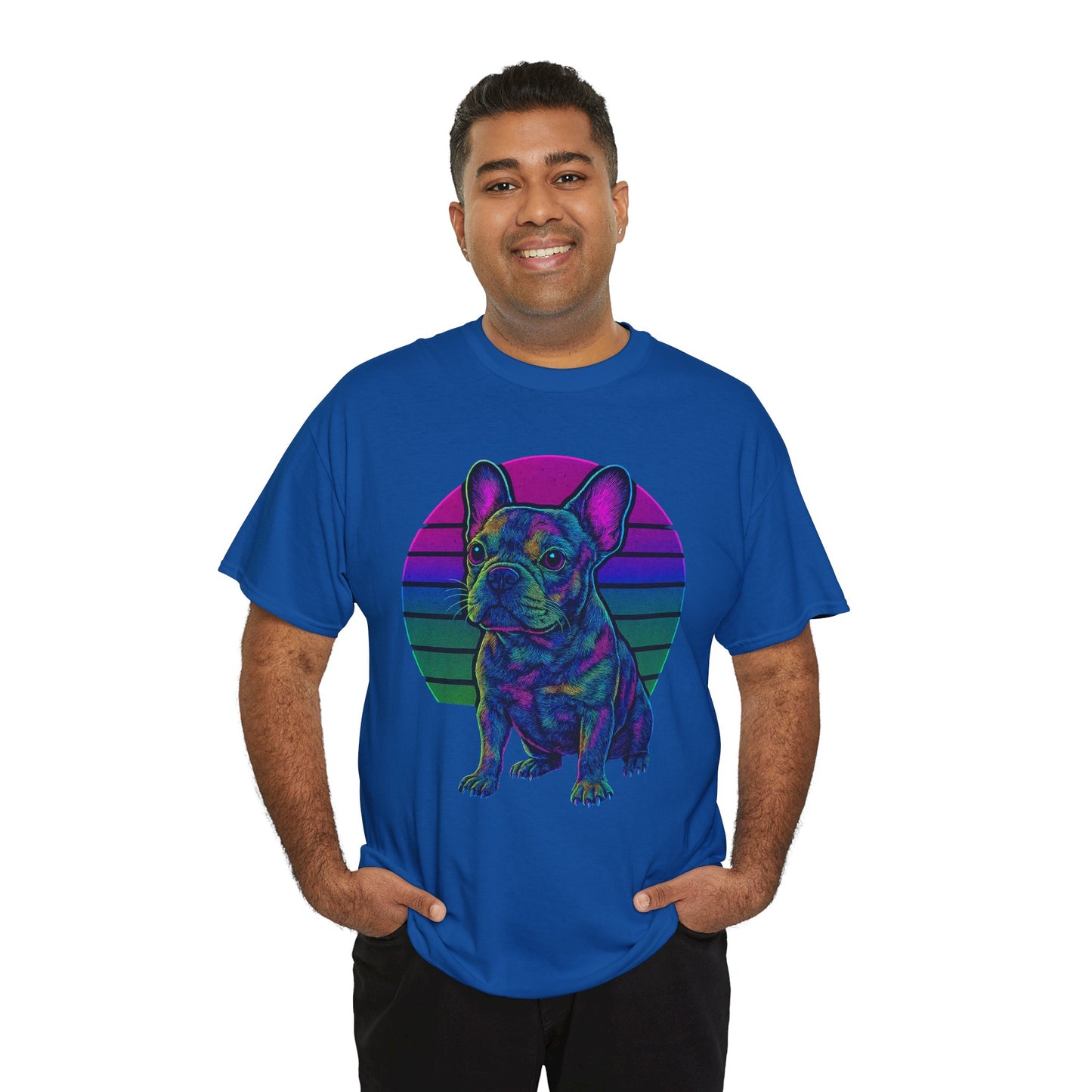Neon French Bulldog T-Shirt | Retro 80s Frenchie Tee | Colorful Dog Lover Shirt | Electric Frenchie Gift for Men & Women