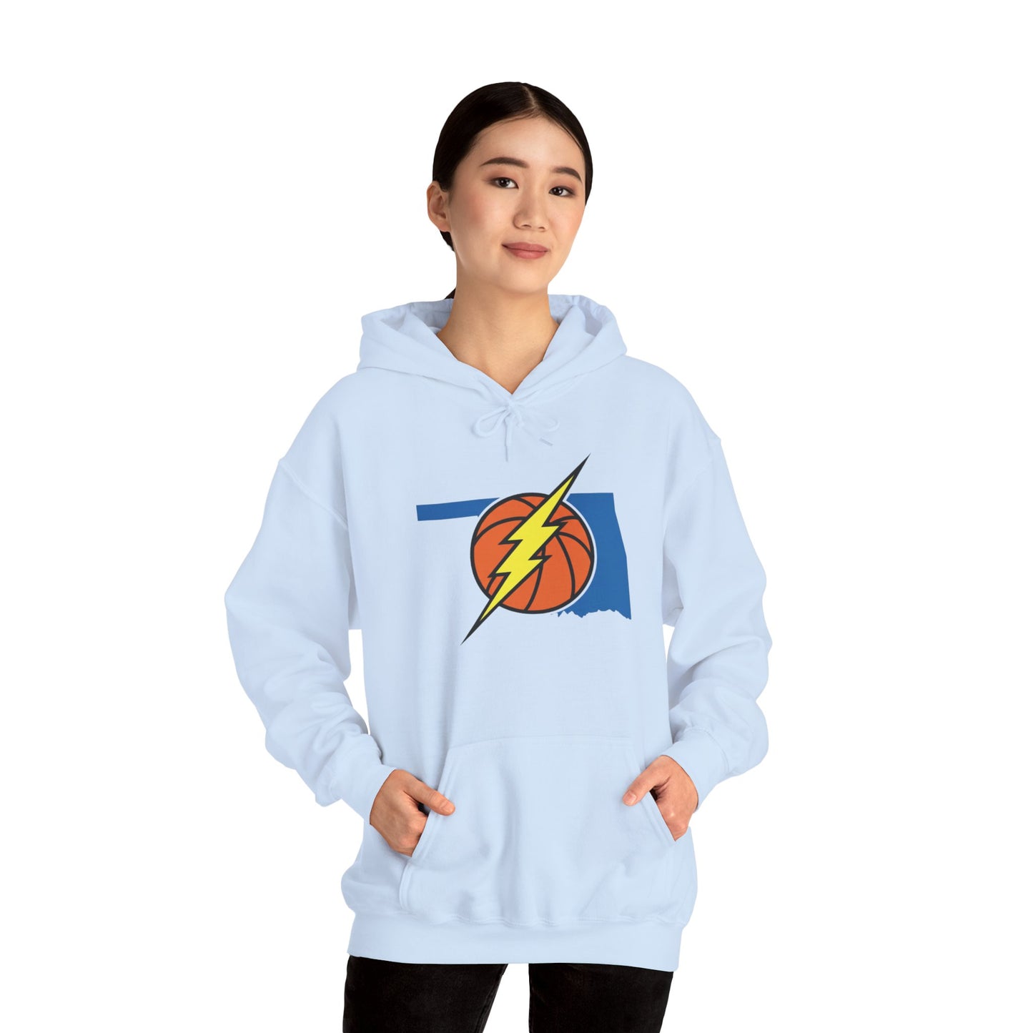 Oklahoma Basketball Lightning Hoodie | Thunder Fan Hoodie | Oklahoma Basketball Sweatshirt | Blue Orange Game Day Hoodie