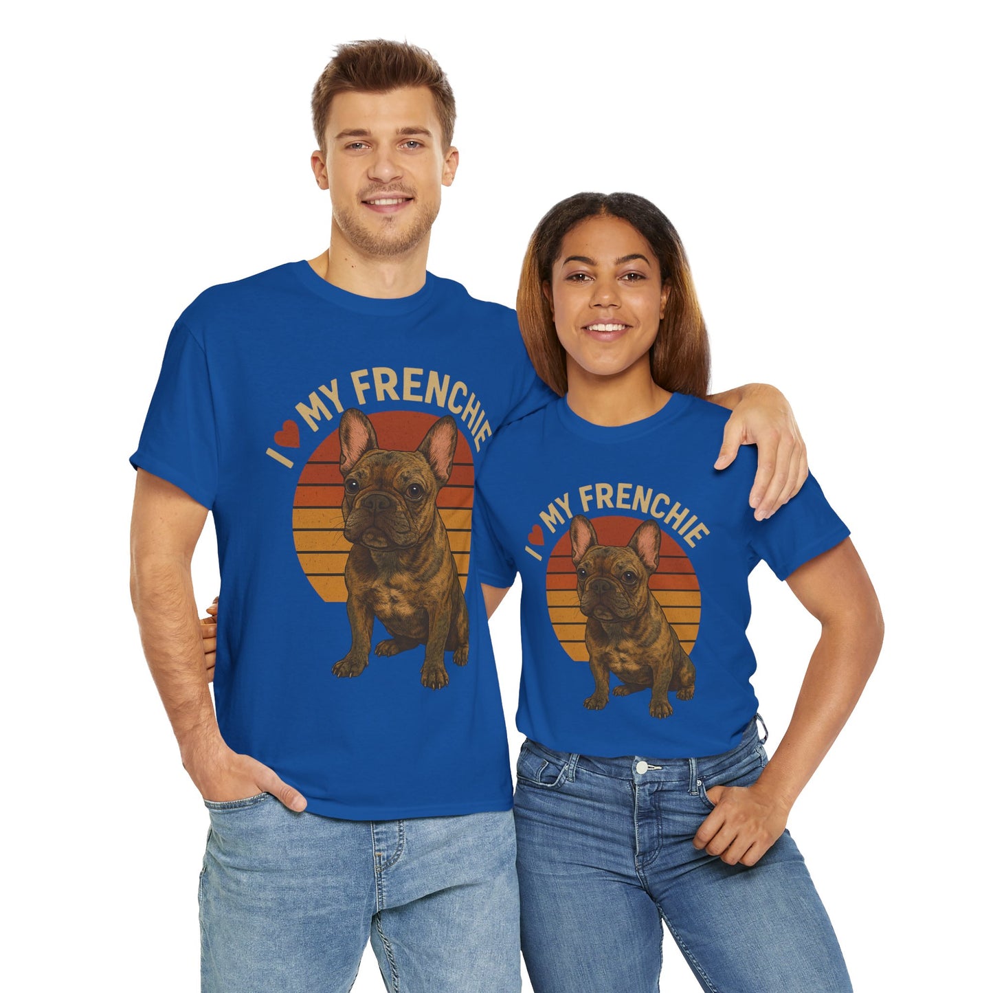I Love My Frenchie T-Shirt | Brindle French Bulldog Retro Tee | Vintage Dog Lover Shirt | Frenchie Mom & Dad Gift