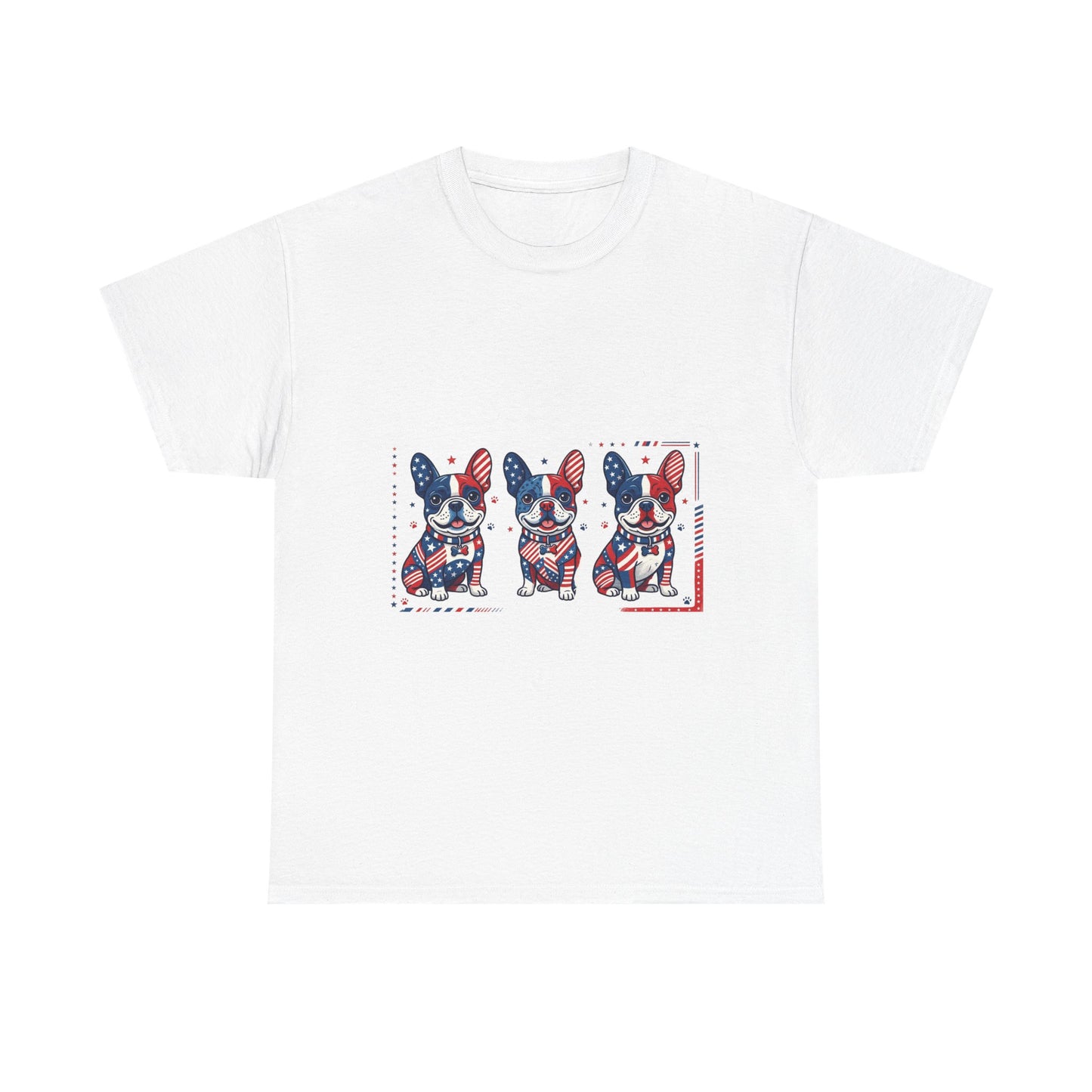 Patriotic French Bulldog Shirt, American Flag Frenchie Trio Tee, Fourth of July Dog Lover Shirt, USA French Bulldog Gift, Frenchie Mom Shirt
