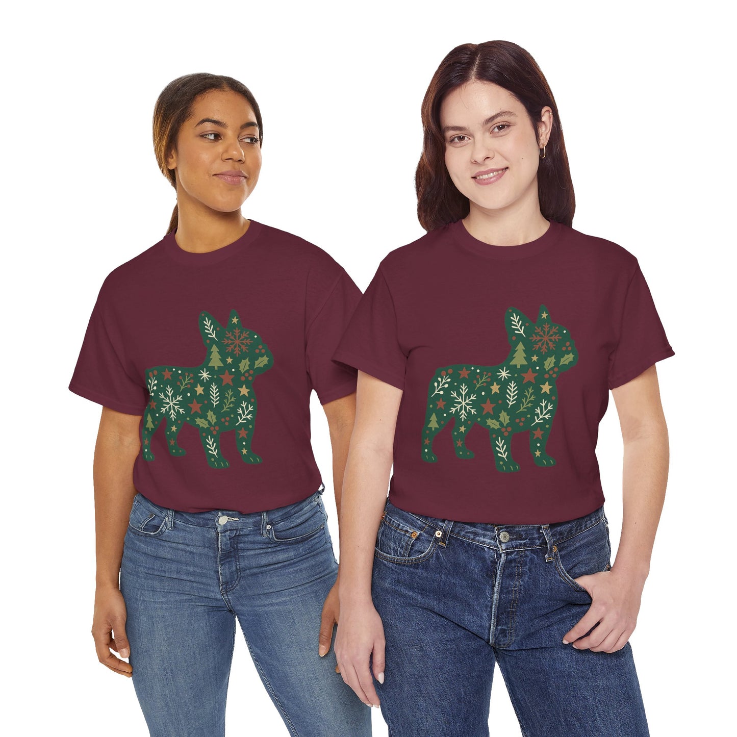 Christmas Frenchie Sweatshirt | Holiday French Bulldog Silhouette | Festive Dog Lover Gift | Cute Winter Frenchie Apparel