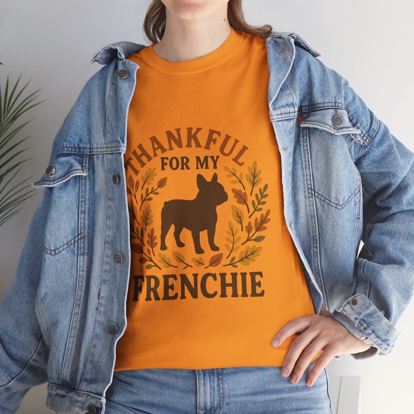 Thankful for My Frenchie Shirt – Fall French Bulldog T-Shirt, Thanksgiving Dog Lover Tee, Autumn Frenchie Gift for Pet Moms & Dads