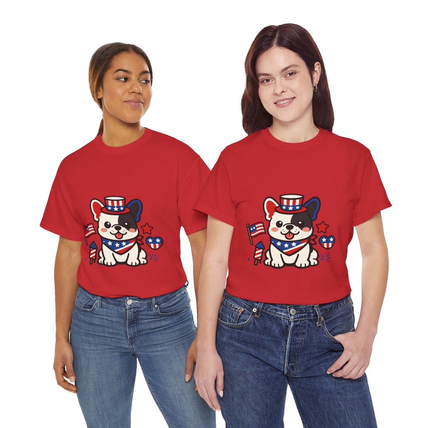 Cute Patriotic French Bulldog Shirt, Kawaii frenchie Fourth of July Tee, American Flag Puppy Shirt, USA Dog Lover Gift, Patriotic Frenchie