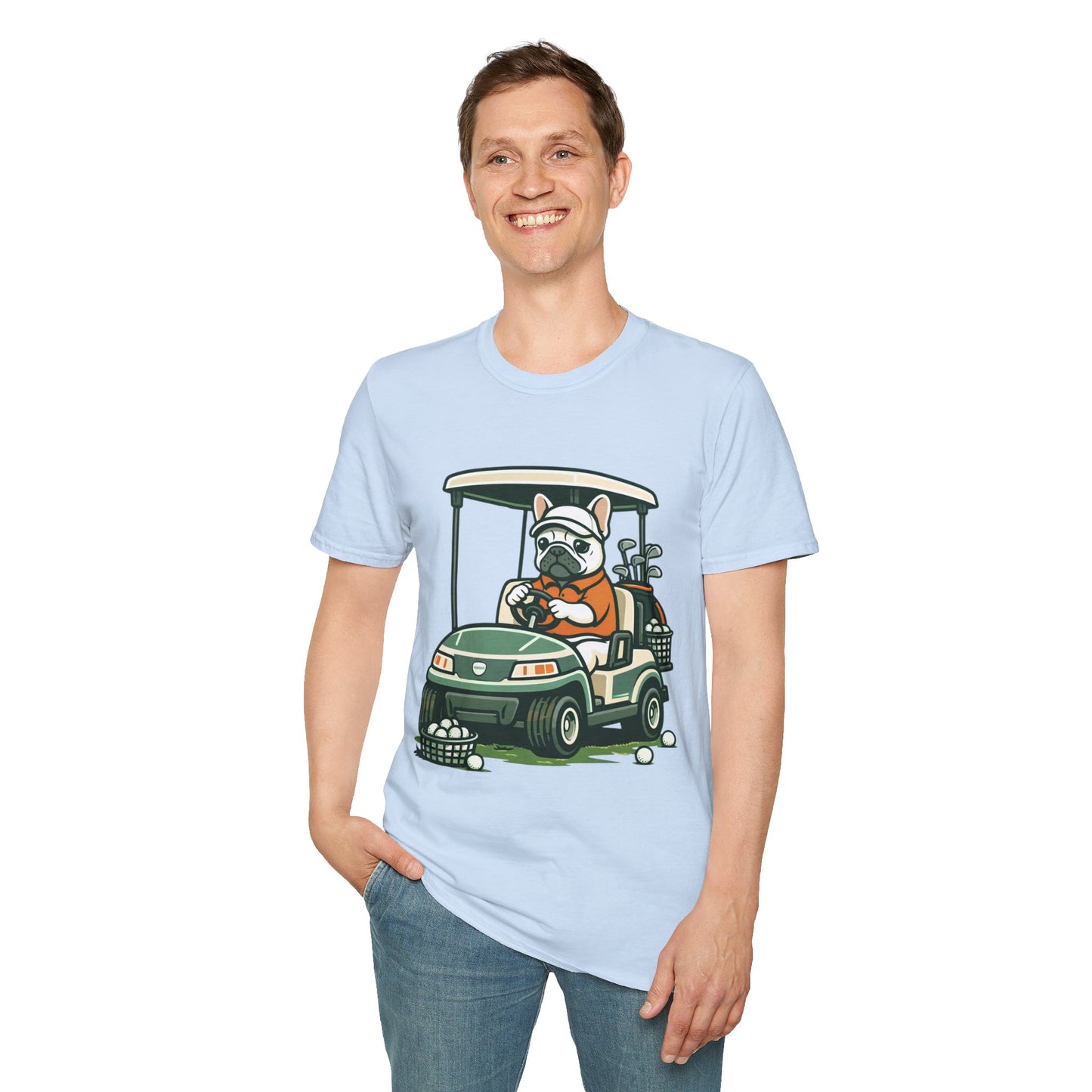 French Bulldog Golf Cart Shirt, Funny Golf Frenchie Tee, Golf Lover Gift, Frenchie Golfer T-Shirt, Golf Cart Dog Shirt, Golf Dad Gift, Cute French Bulldog Apparel