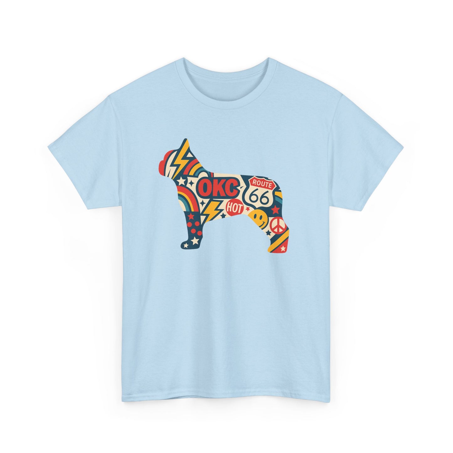 Oklahoma Route 66 French Bulldog T-Shirt | Retro OKC Frenchie Tee | Vintage Route 66 Dog Lover Shirt | Oklahoma Pride Gift for Frenchie Fans