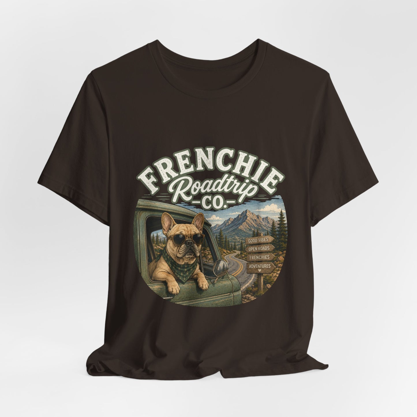 Frenchie Roadtrip Co Shirt, French Bulldog Road Trip Tee, Adventure Frenchie Shirt, Camping Dog Shirt, Travel Lover Gift, Vintage French Bulldog Tee, Outdoor Dog Apparel