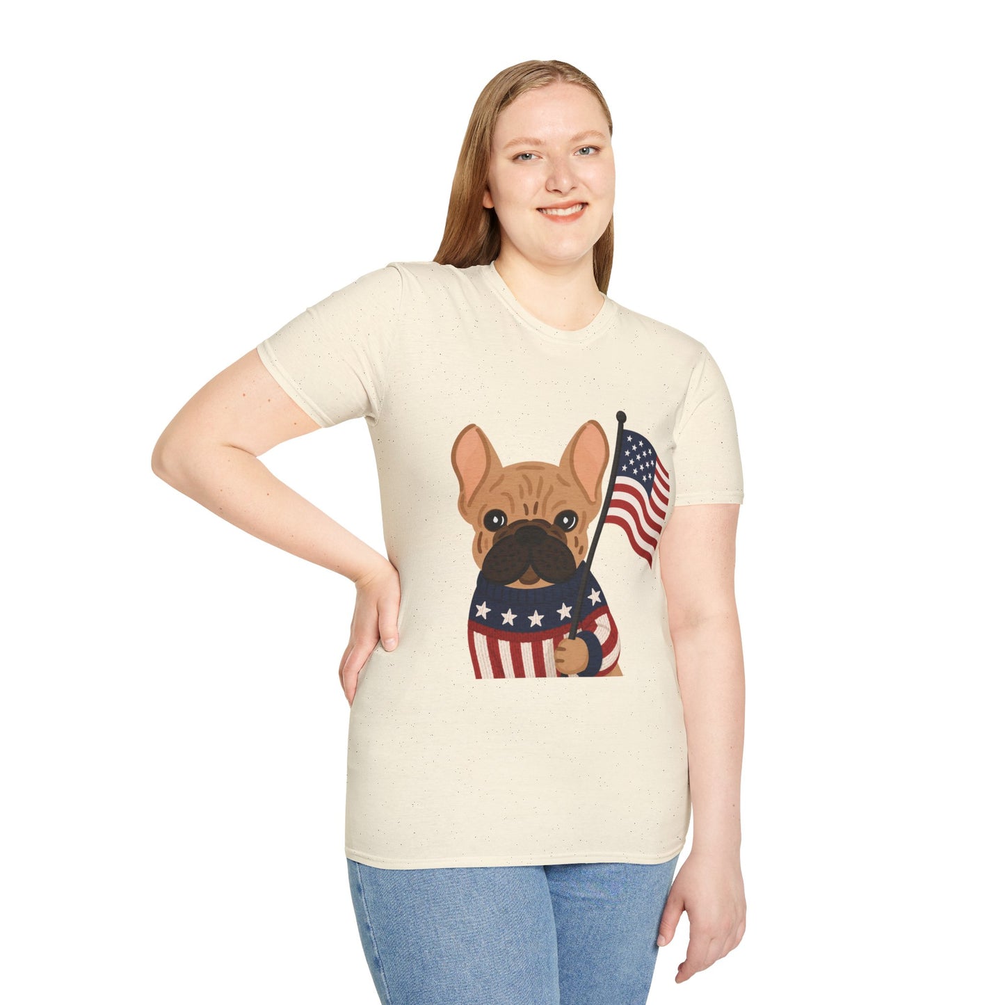 Patriotic French Bulldog Shirt, American Flag Frenchie Tee, 4th of July Dog Shirt, USA French Bulldog Shirt, Independence Day Frenchie, Dog Lover Gift, Patriotic Puppy Tee