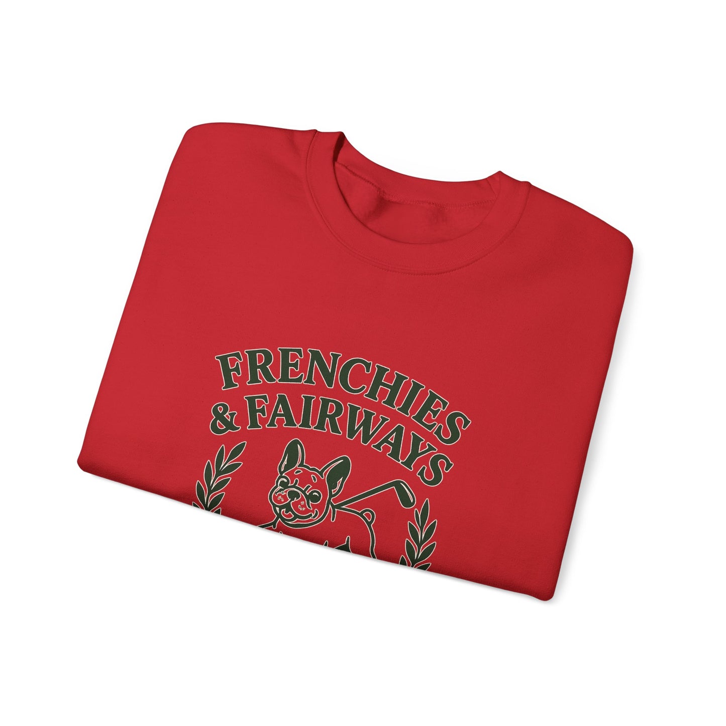 Frenchies & Fairways Sweatshirt | Golf Inspired French Bulldog Pullover | Country Club Retro Crewneck | Dog Lover Golf Gift Sweater