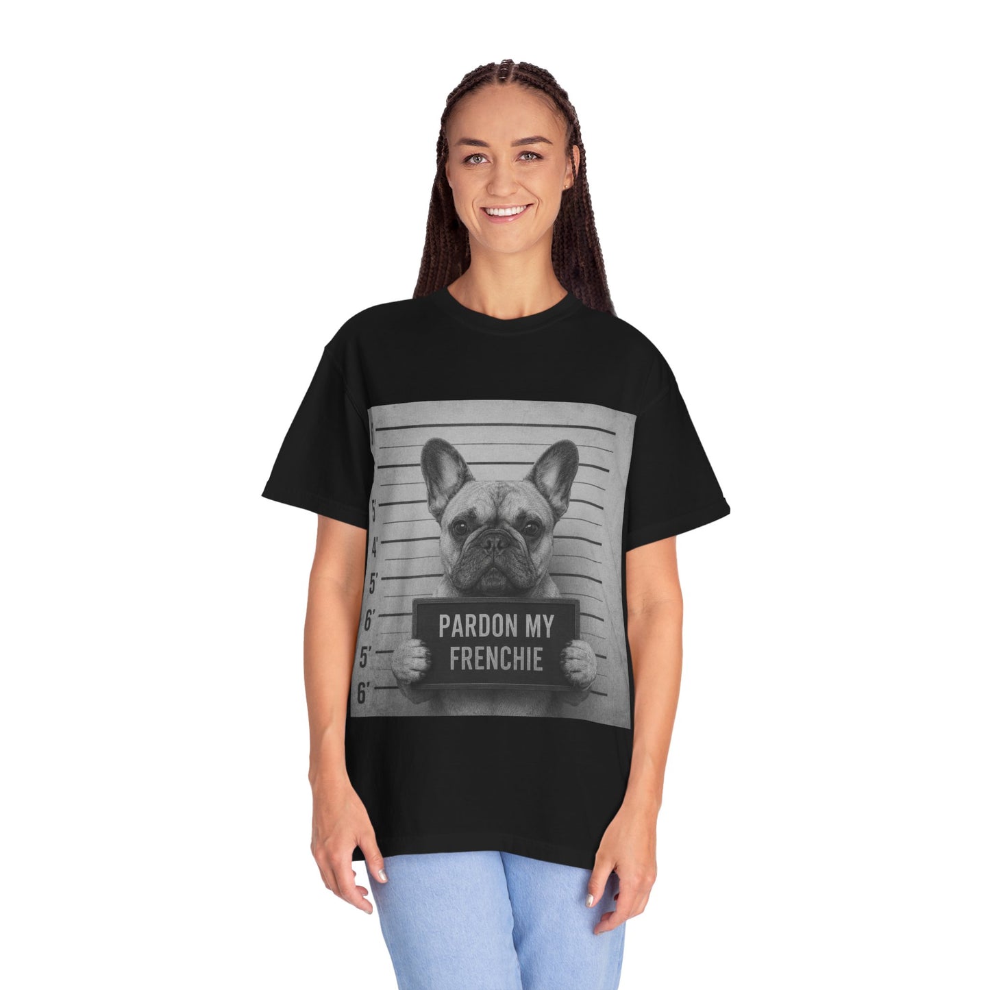 French Bulldog Mugshot T-Shirt – “Pardon My Frenchie” Graphic Tee
