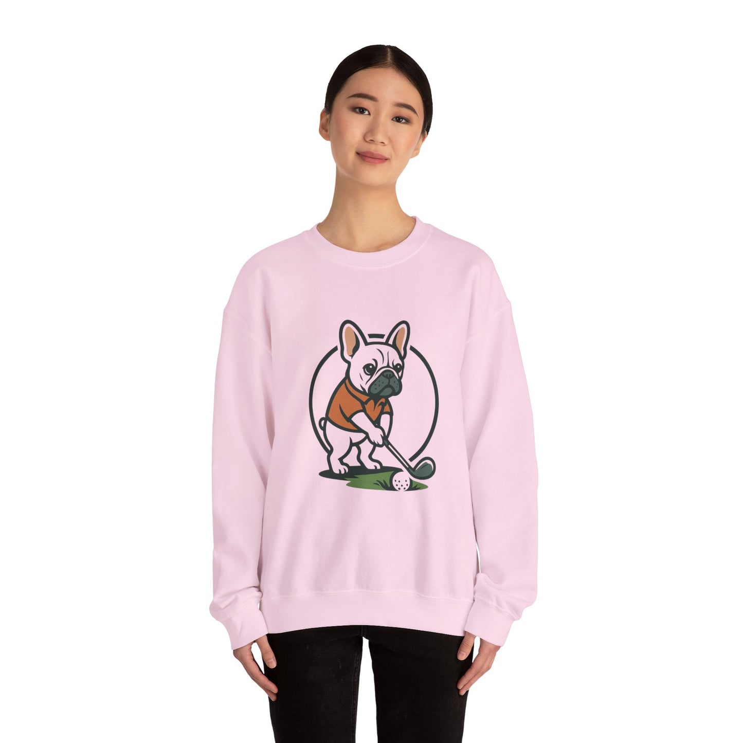 Cute Golfing Dog Sweatshirt | Unisex Heavy Blend Crewneck | Perfect for Dog Lovers, Golf Enthusiasts, and Casual Outings