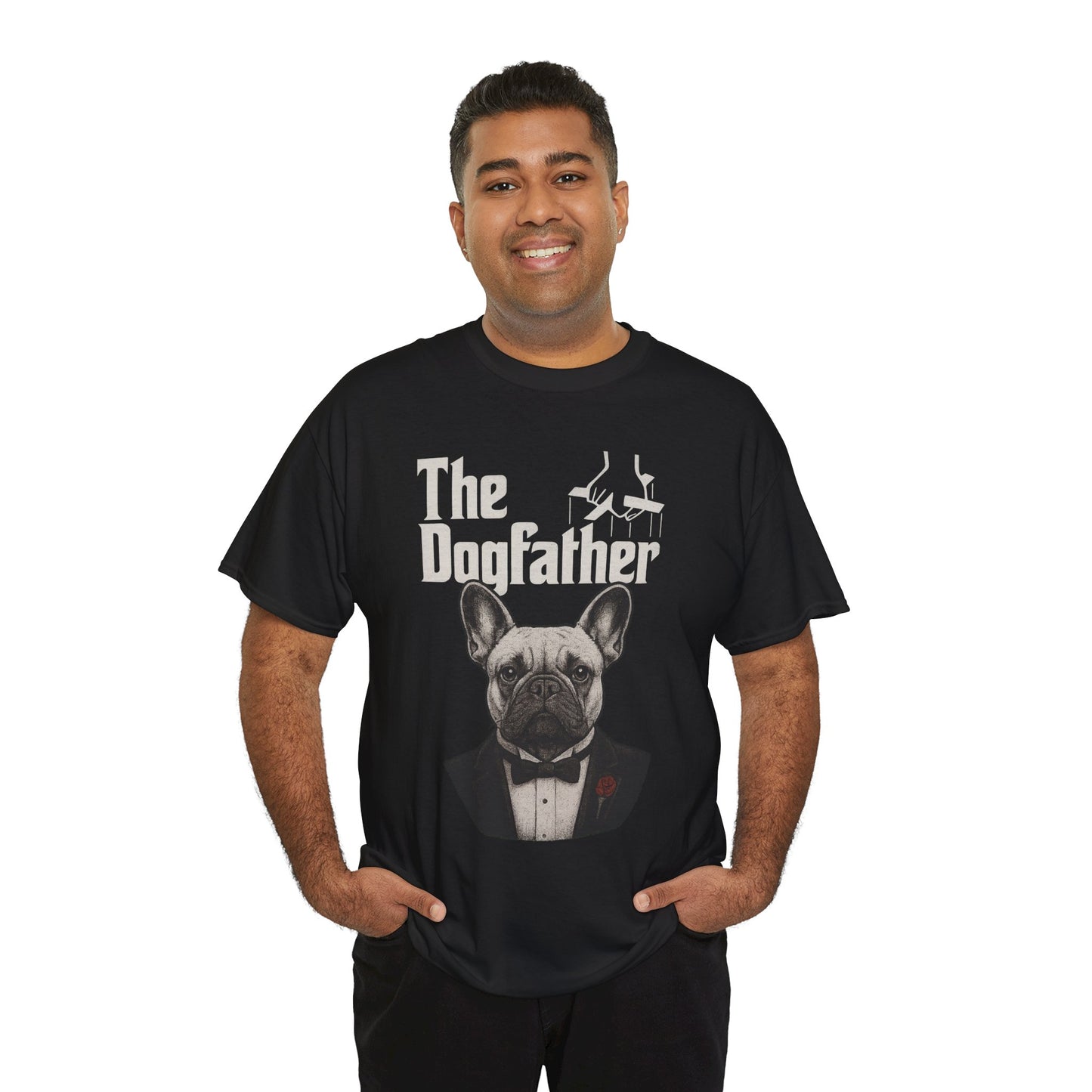 The Dogfather French Bulldog T-Shirt | Funny Dog Dad Tee | Frenchie Lover Gift | Mafia Style Pet Parent Graphic Shirt