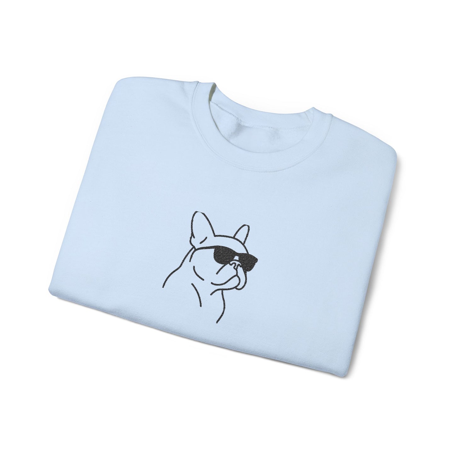 Frenchie in Shades Sweatshirt | Hot Pink French Bulldog Crewneck | Minimal Line Art Dog Lover Gift | Cute Cozy Frenchie Pullover