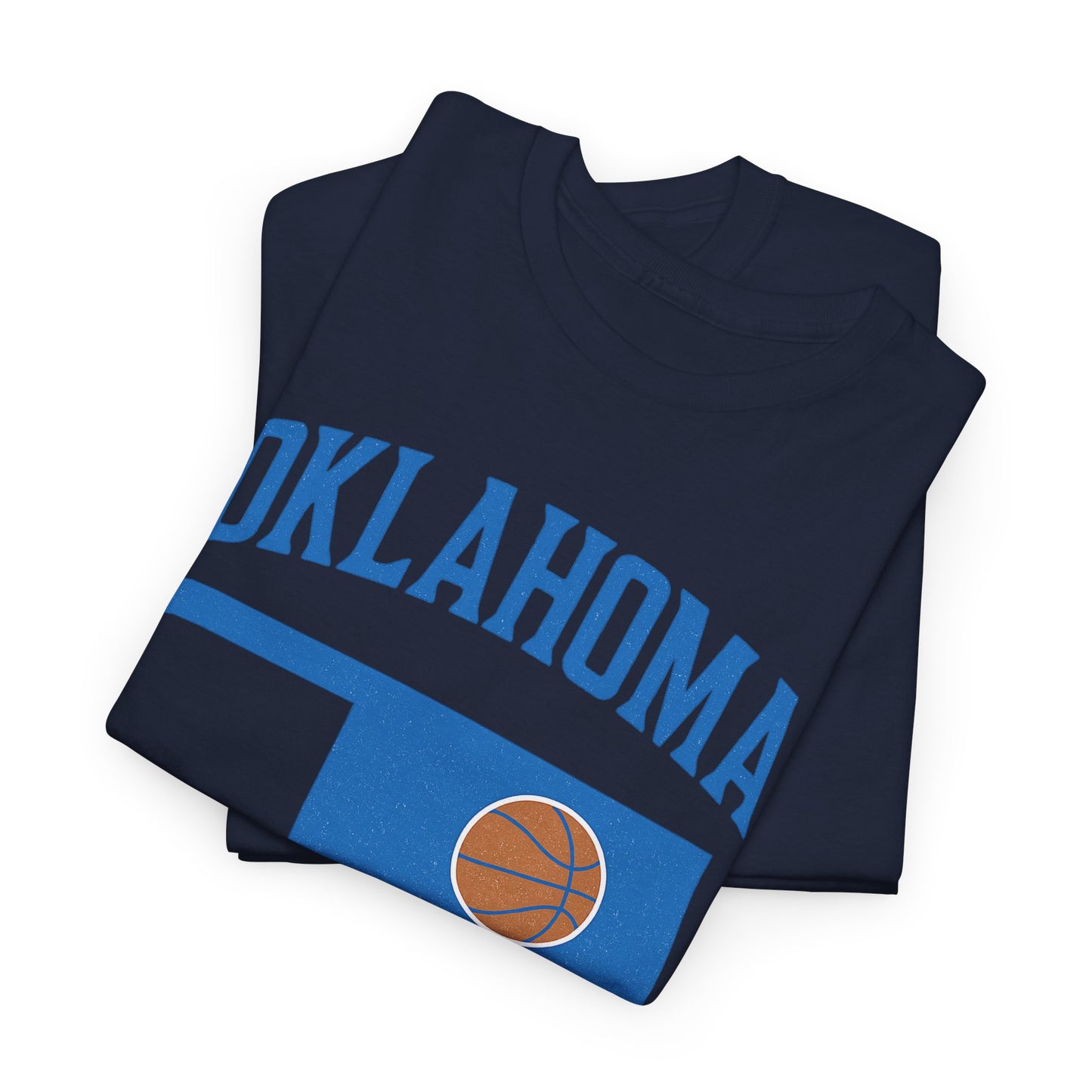 Oklahoma City Basketball Shirt | OKC Basketball Style Tee | Blue & Orange Oklahoma State T-Shir