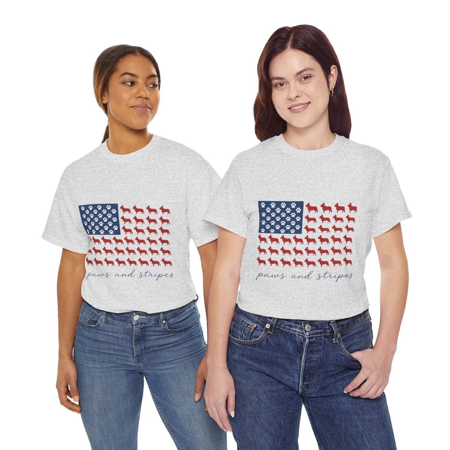 Paws and Stripes Shirt, Patriotic French Bulldog Tee, Frenchie American Flag Shirt, 4th of July Dog Lover Gift, USA Frenchie Tee
