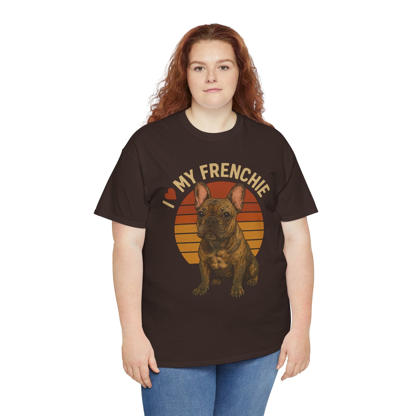 I Love My Frenchie T-Shirt | Brindle French Bulldog Retro Tee | Vintage Dog Lover Shirt | Frenchie Mom & Dad Gift